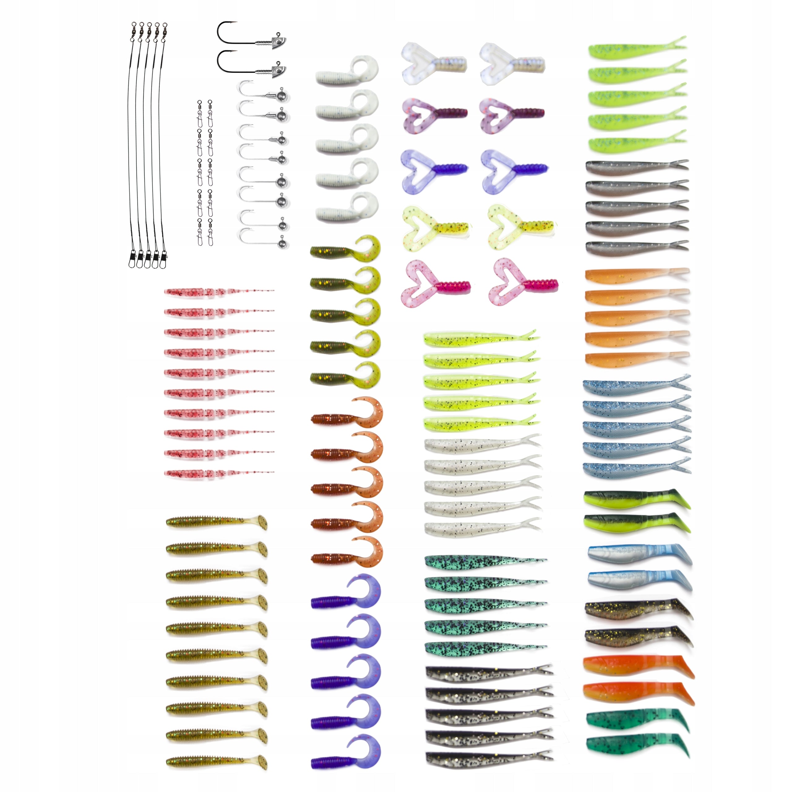 SET OF SPINNING LURES 125 el. rich colors + heads, stalks 01