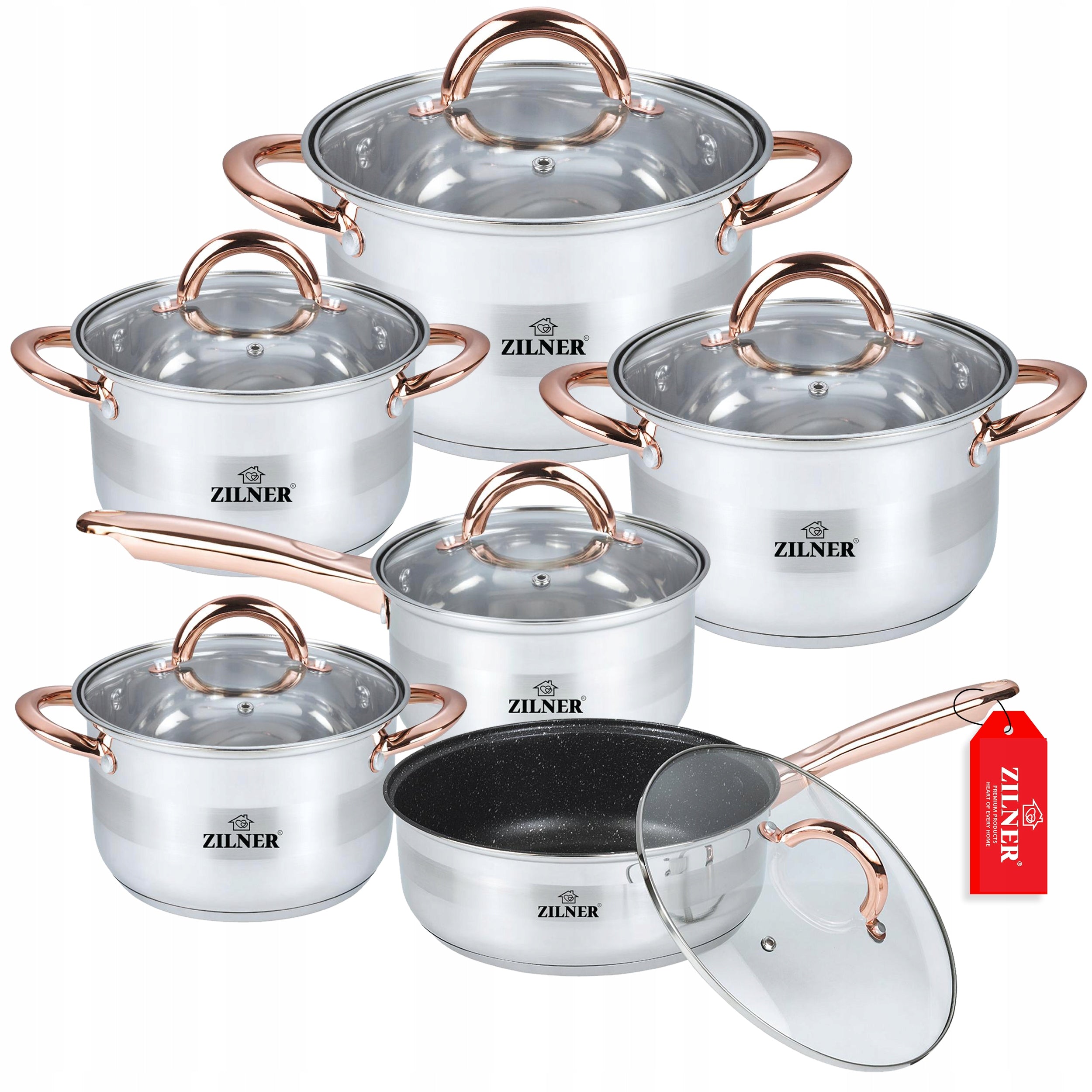 SET OF STAINLESS STEEL INDUCTION GAS POTS SAUCEPAN PAN Packaging status original