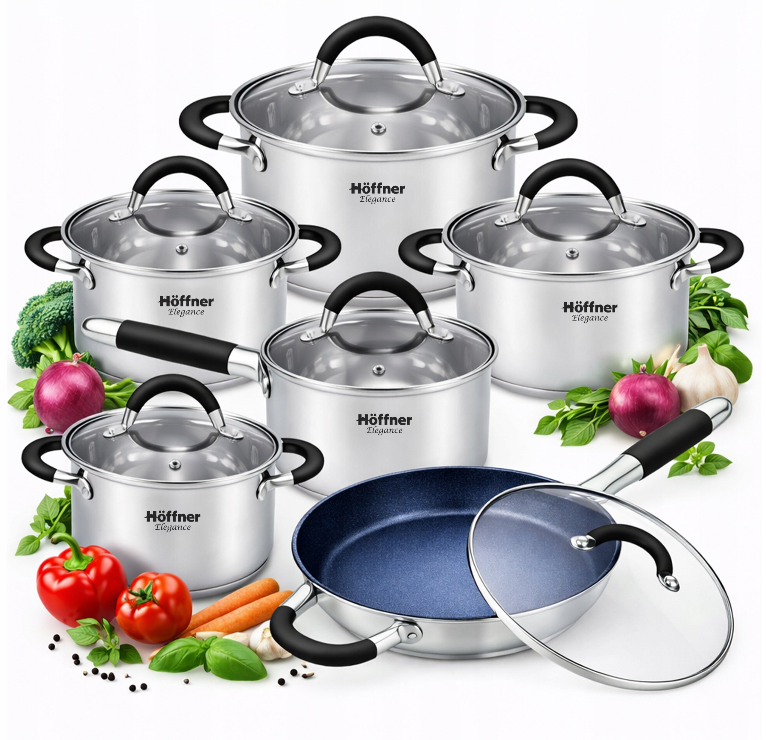SET OF STAINLESS STEEL POTS INDUCTION GAS POTS PAN SAUCEPAN