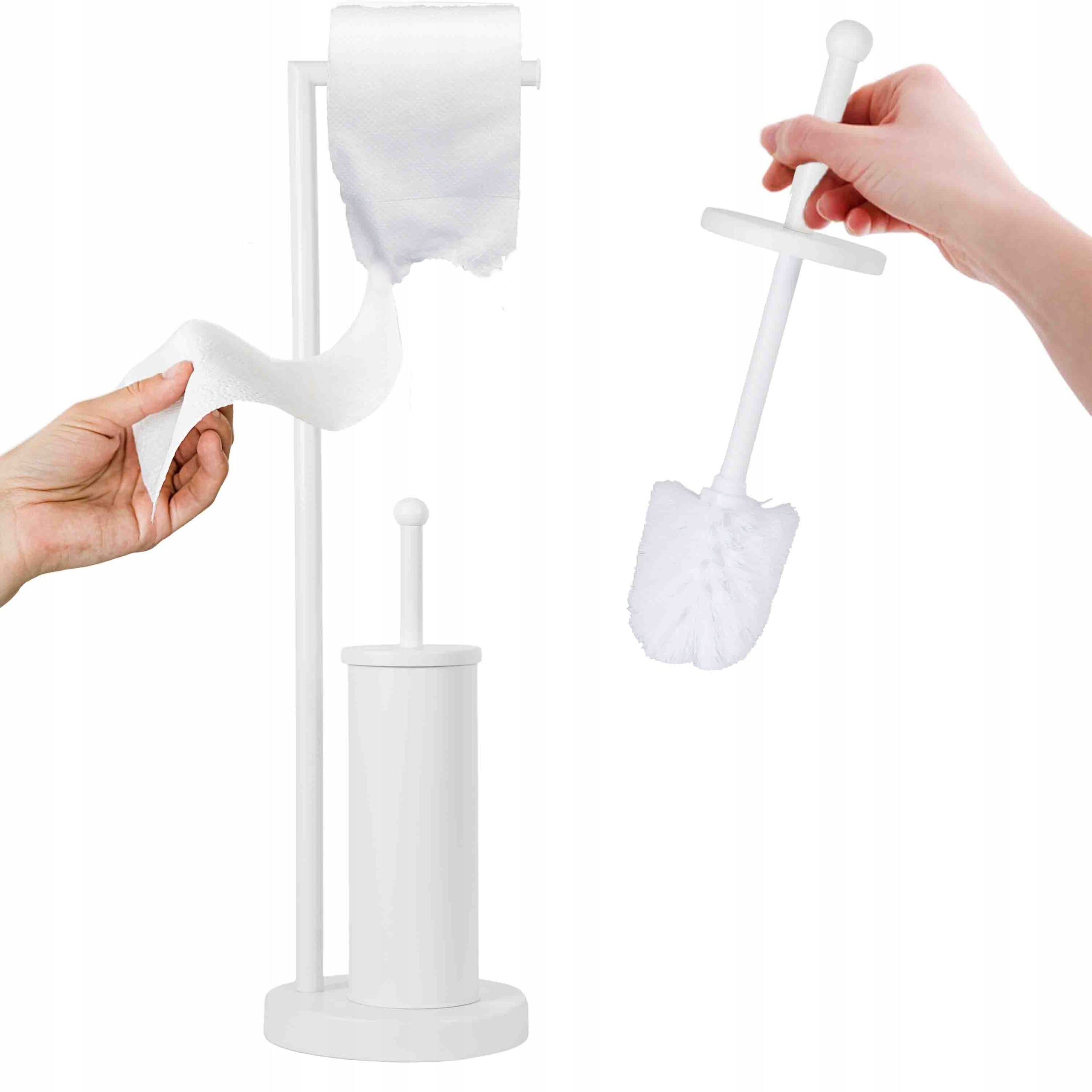 SET OF STAND PAPER HOLDER + WC BRUSH TOILET 104 WHITE DURABLE
