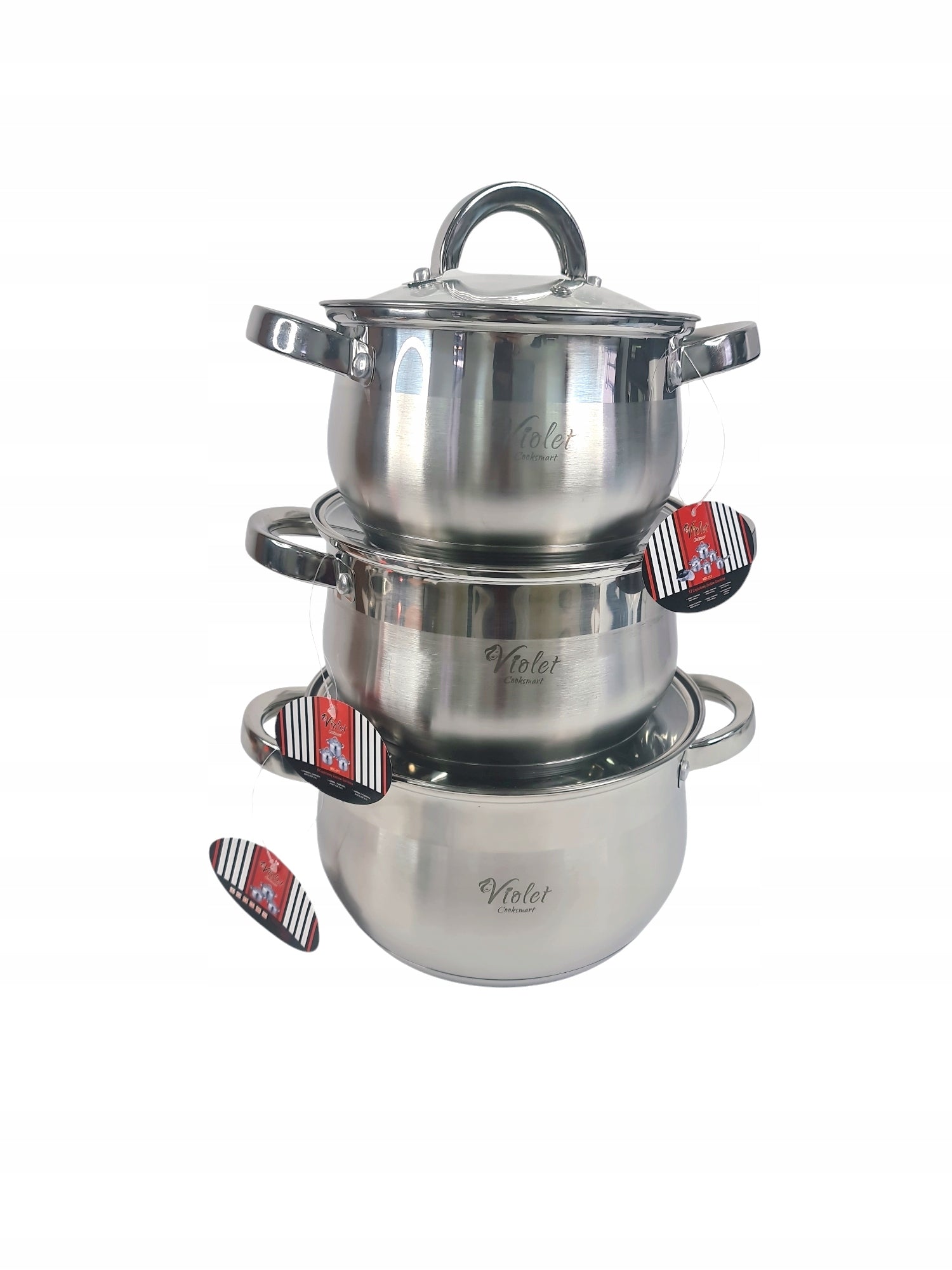 SET OF STEEL POTS Ø16/18/20/24CM SET OF STAINLESS STEEL INDUCTION Brand Violet