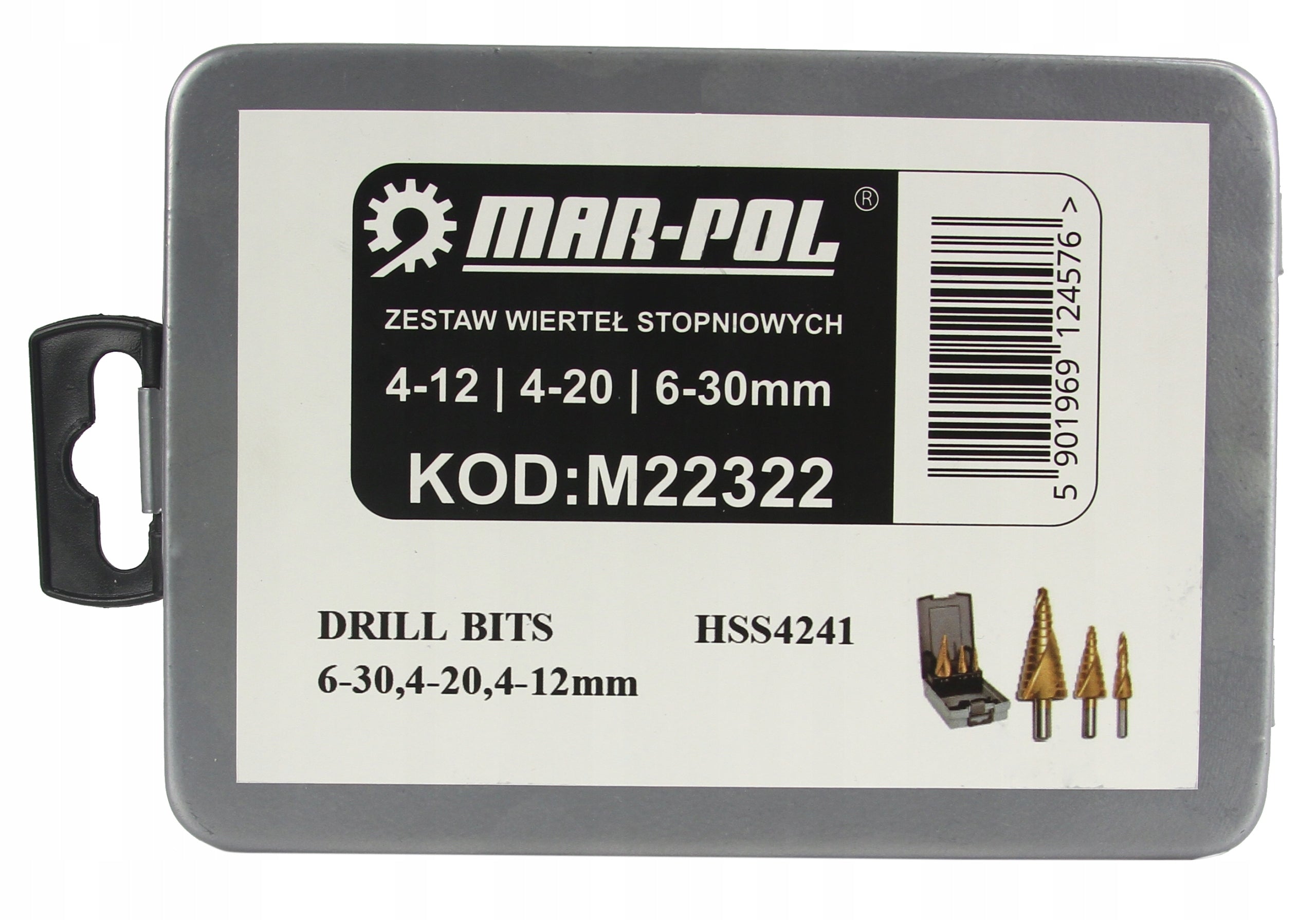 SET OF STEP CONICAL DRILL BITS FOR METAL WOOD PLASTIC 4-12/4-20/6-30 Purpose for sheet metal for metal for plastic universal