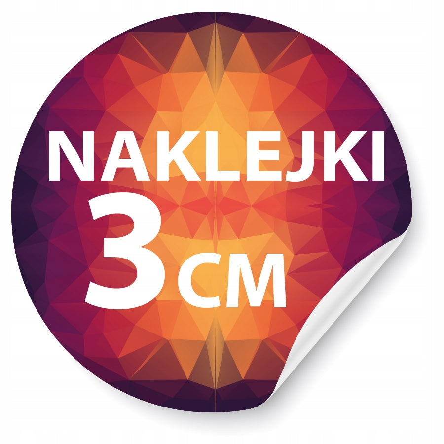 SET OF STICKERS WITH LOGO, LABELS FOR PACKAGES 3 cm 100 pieces