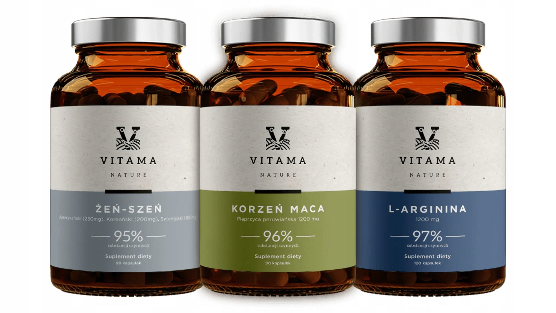 SET OF SUPPLEMENTS FOR MEN LIBIDO GINSENG ROOT MACA L-ARGANINE EAN (GTIN) 5905258070681
