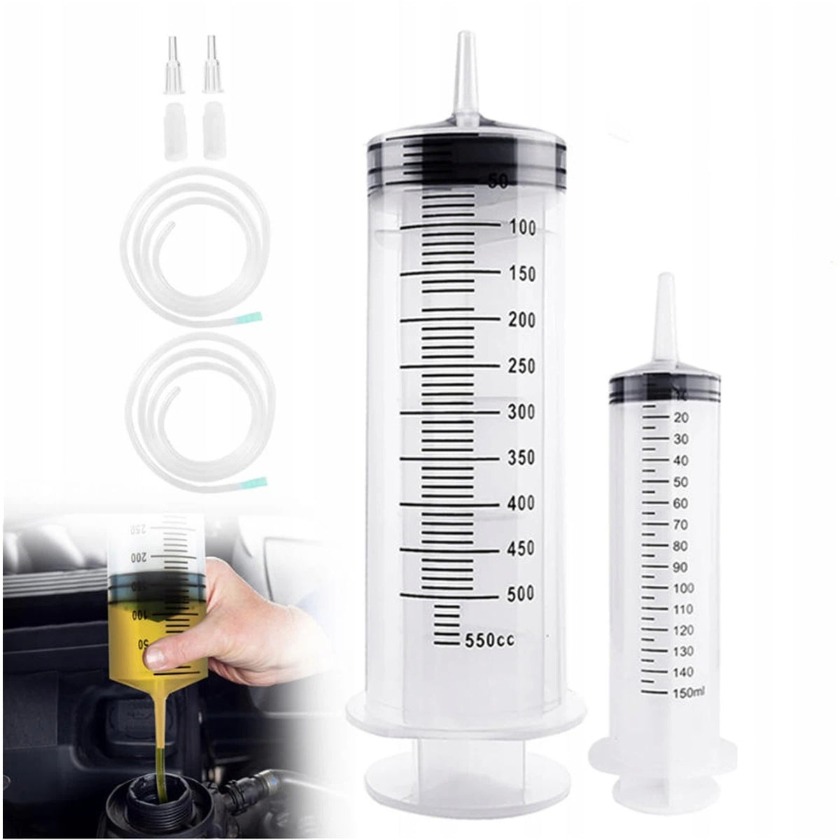 SET OF SYRINGES 150ML 550ML FOR FEEDING ANIMALS SUCTION FLUID