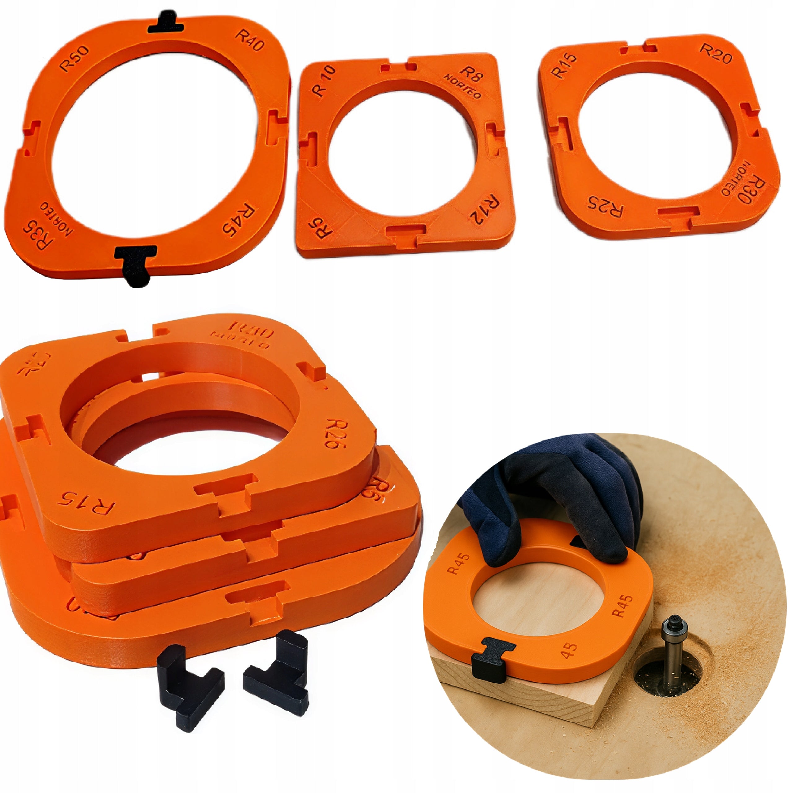 SET OF TEMPLATES FOR MILLING CORNERS R5–R50|SPINDLE MILLING MACHINE