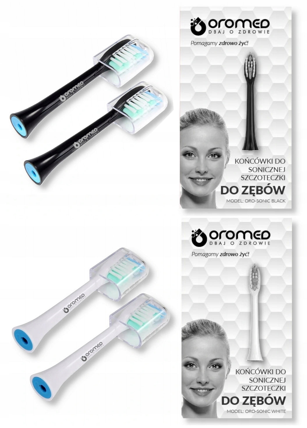 SET OF TIPS FOR SONIC TOOTHBRUSH OROMED Brand Oromed