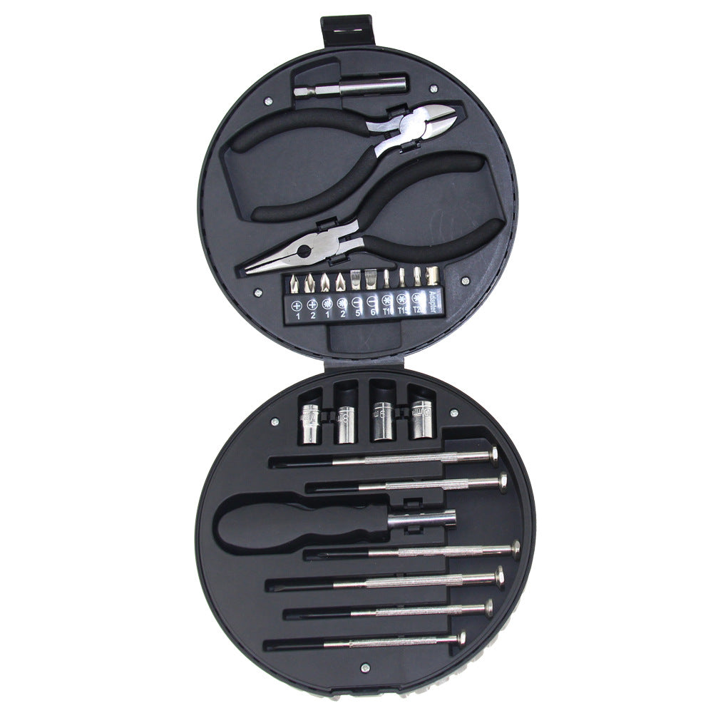 SET OF TOOLS 24in1 BITS PLIERS TIRE SHAPED CASE FOR GIFT HIT Manufacturer code Zestaw precyzyjnych narzędzi 23w1