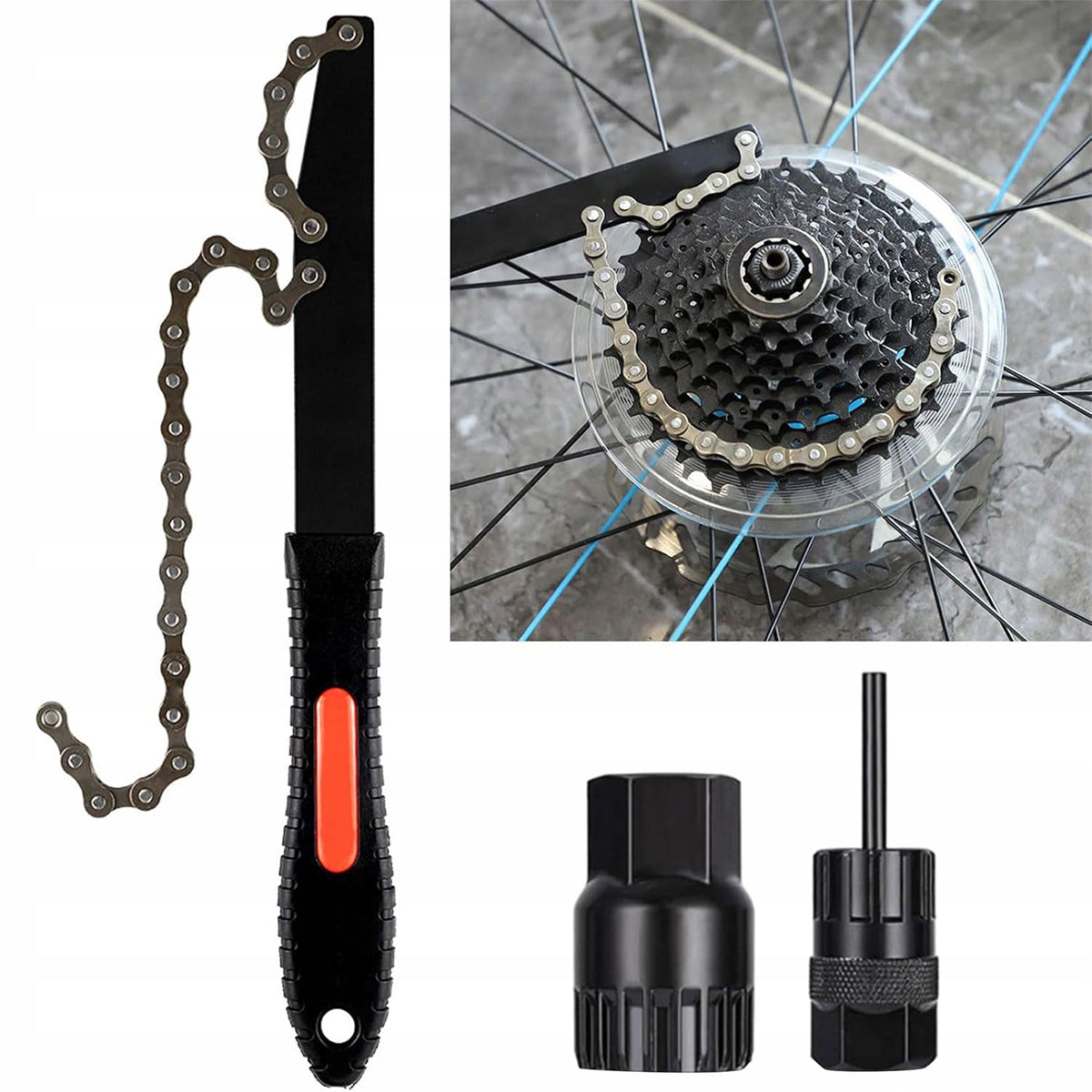 SET OF TOOLS FOR BIKE KEY FOR CHAIN SUPPORT CRANKS FREEWHEEL BACIK Packaging status original