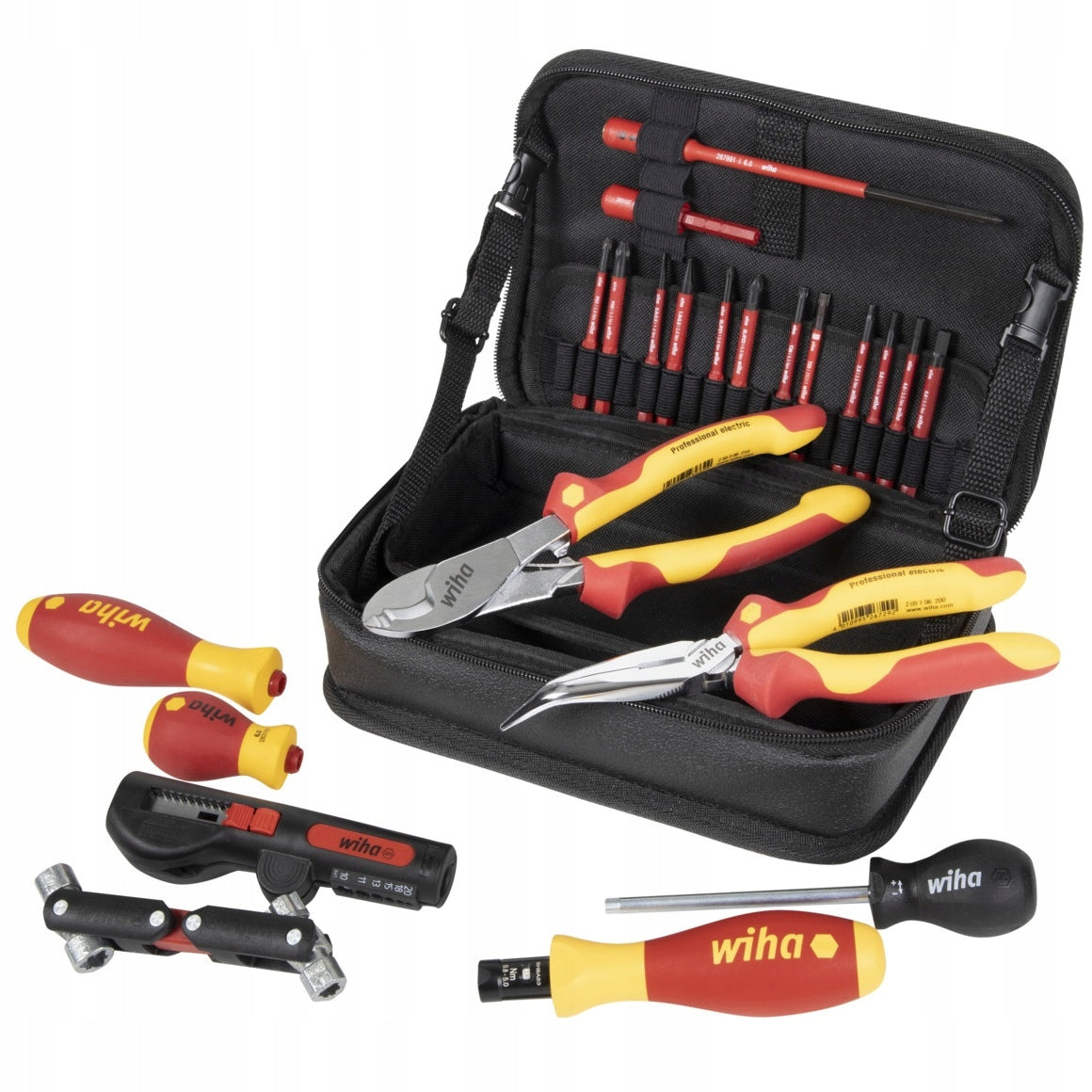 SET OF TOOLS FOR ELECTRICIANS WITH BAG WALLBOX 23el WIHA 45289