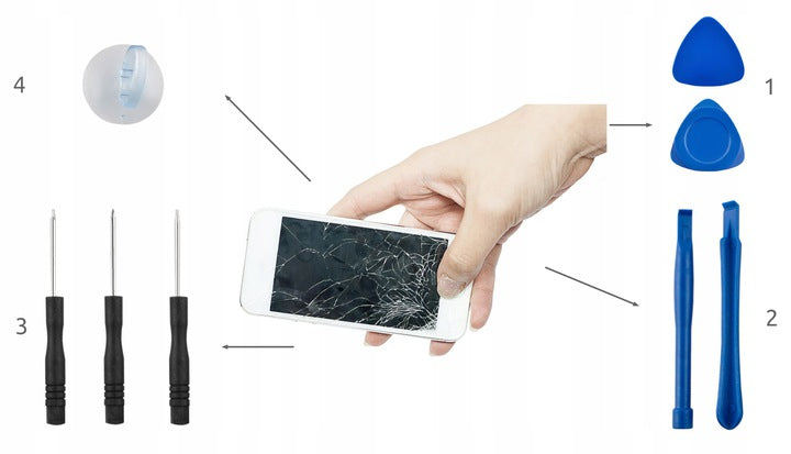 SET OF TOOLS FOR OPENING PHONES AND TABLETS Manufacturer code ZESTAW NARZĘDZI DO OTWIERANIA TELEFONÓW