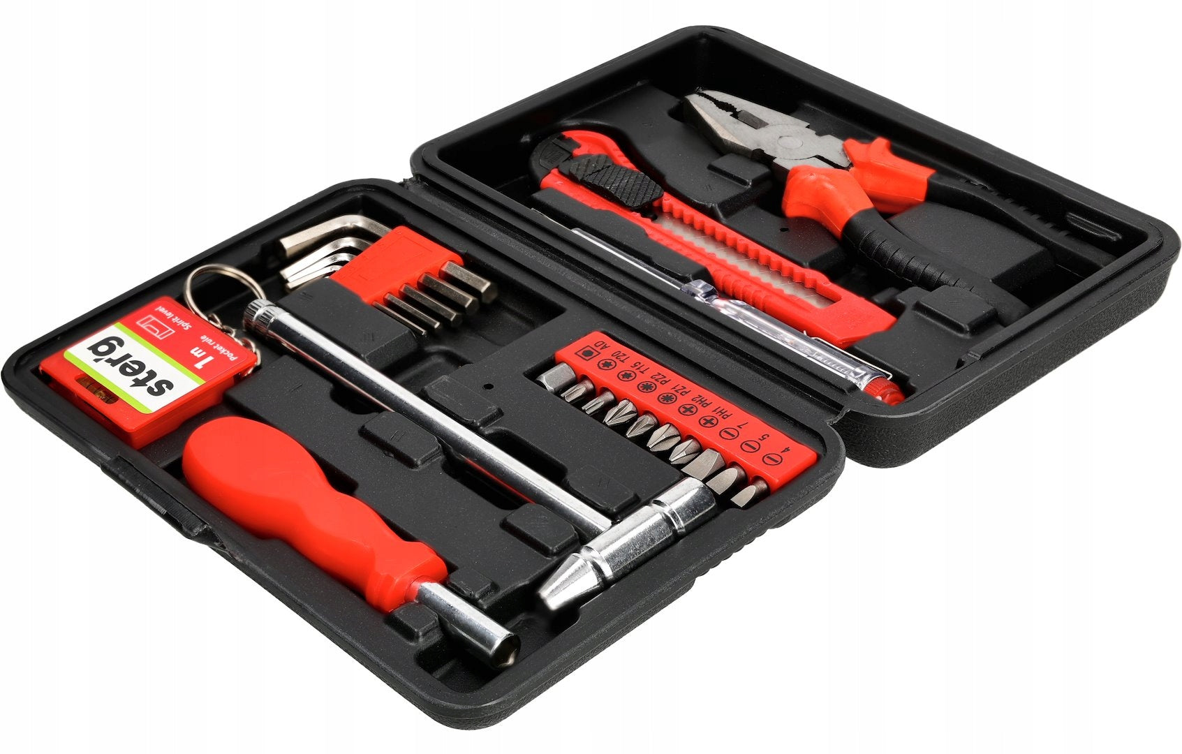 SET OF TOOLS KEYS KNIFE 18mm PLIERS BITS SCREWDRIVER SAMPLER 21cz. Manufacturer code S35421