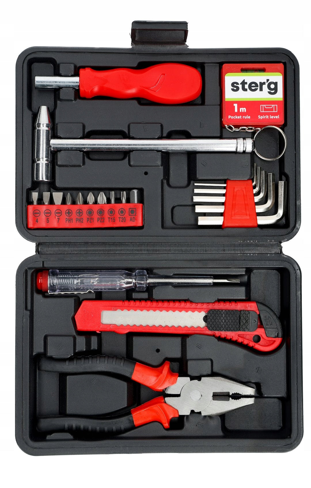 SET OF TOOLS KEYS KNIFE 18mm PLIERS BITS SCREWDRIVER SAMPLER 21cz.