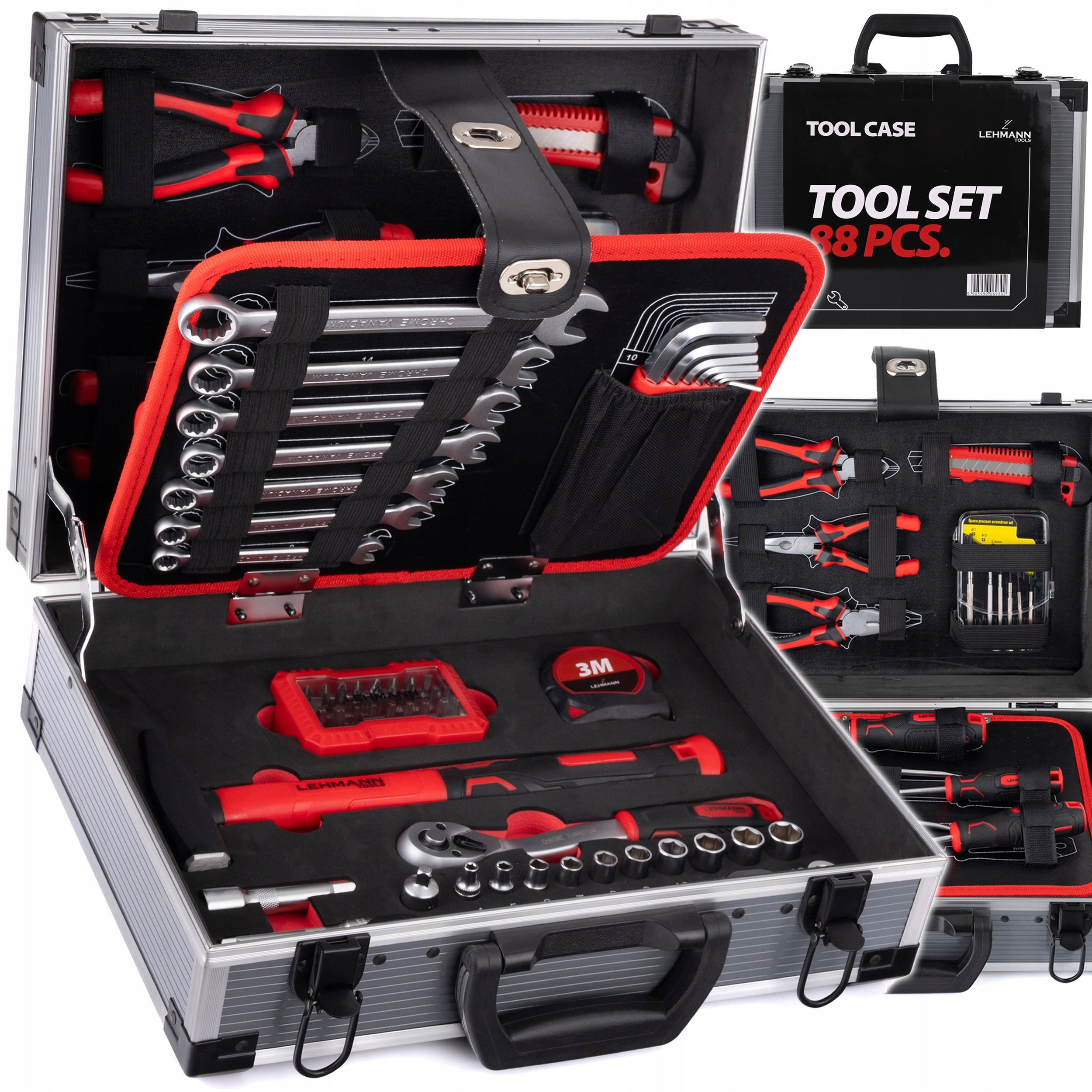 SET OF TOOLS KEYS TOOL CASE SOCKET WRENCHES CASE STEEL CRV