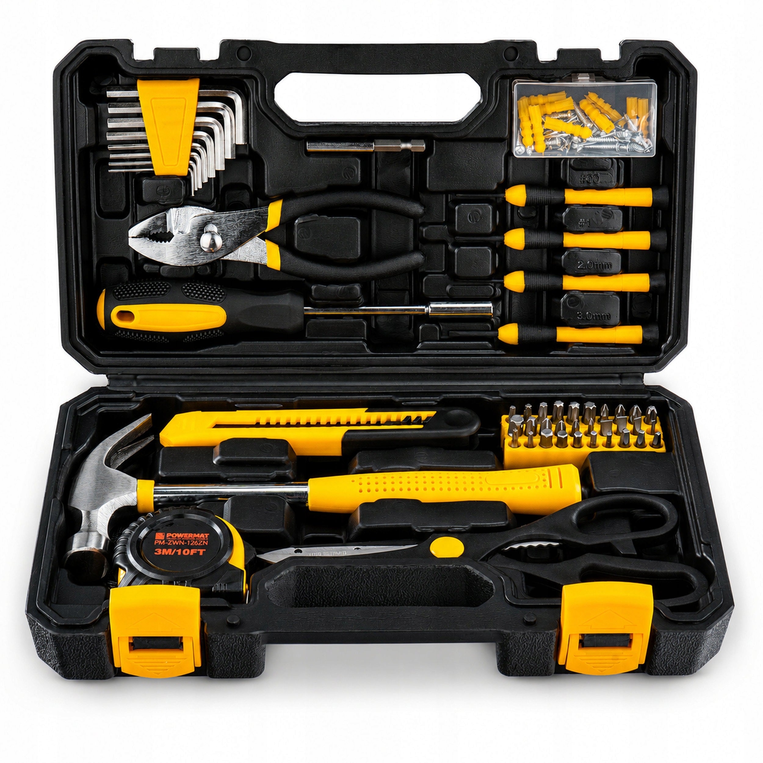 SET OF TOOLS SCREWDRIVERS BITS 1/4" ALLEN MEASURE 3M +ACCESSORIES 126EL SUITCASE
