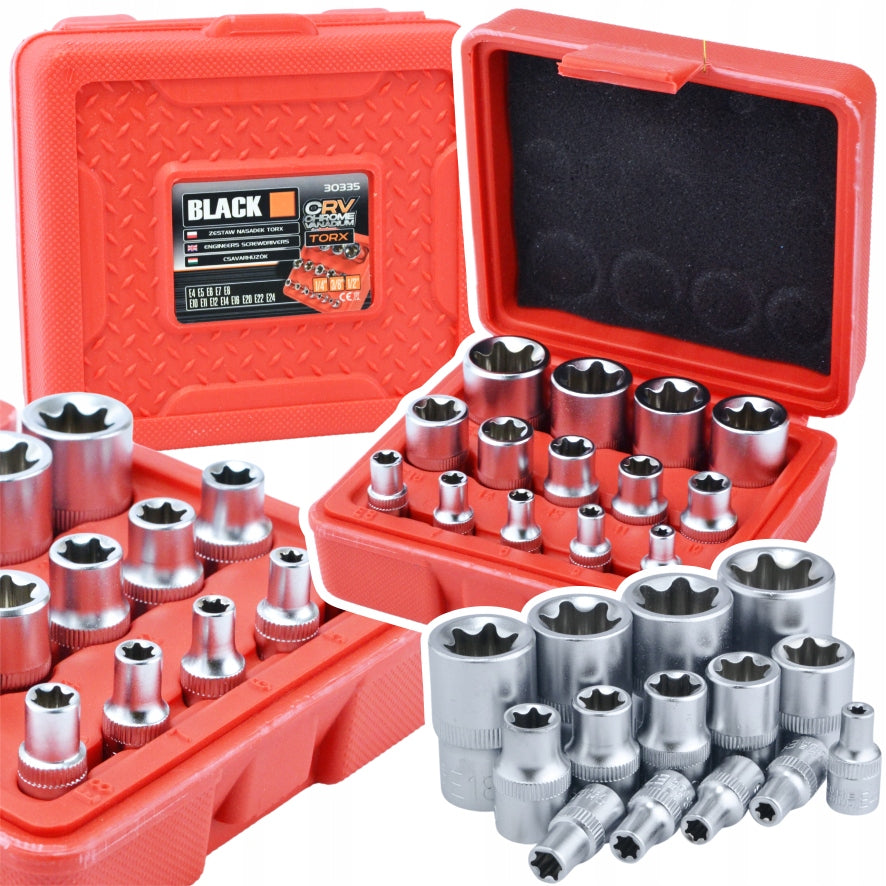 SET OF TORX SOCKET WRENCHES INTERNAL CAPS E4 - E24 14PCS TORXY