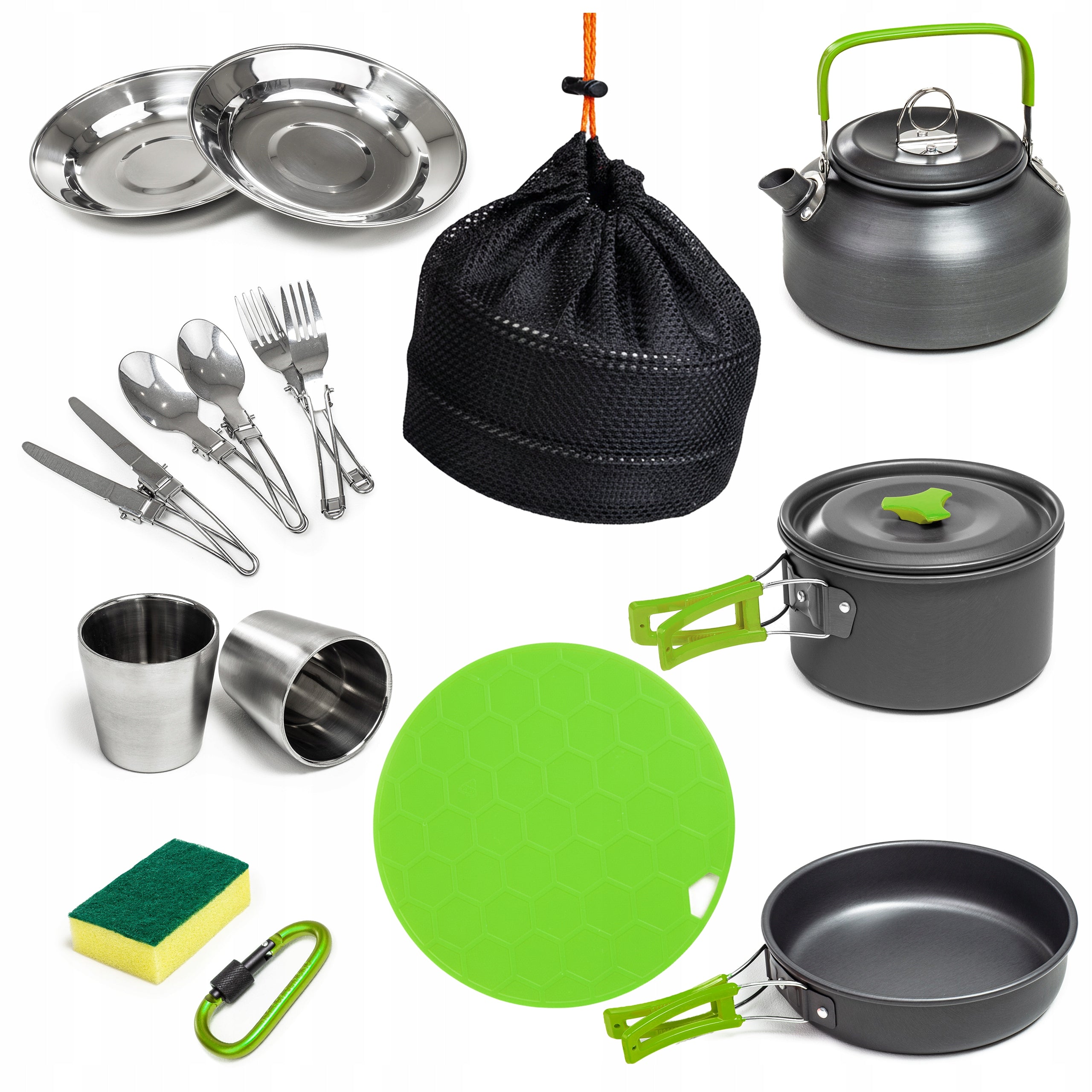SET OF TOURIST DISHES POTS FOLDING TOURIST DISHES SET XL Manufacturer code DS308-17