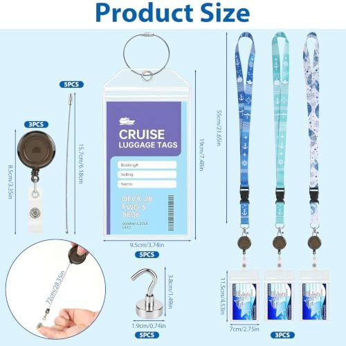 SET OF TRAVEL ACCESSORIES FOR CRUISE 24 PCS KEYCHAINS HOOKS metal Manufacturer code Bez marki