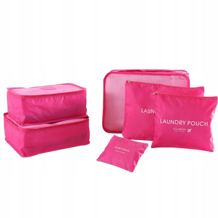 SET OF TRAVEL ORGANIZERS 6PCS - pink