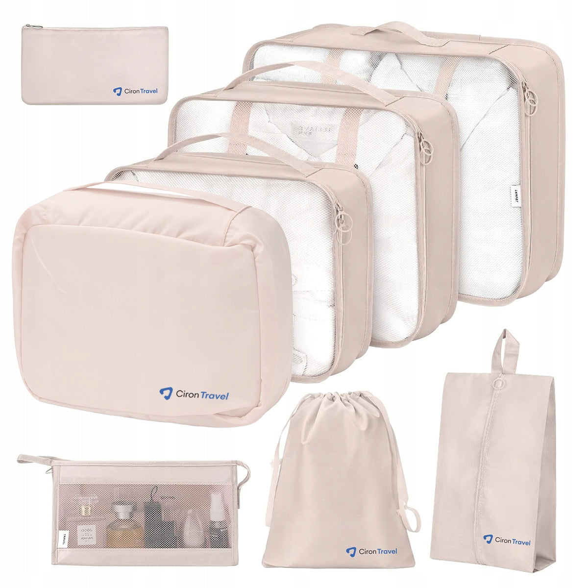 SET OF TRAVEL ORGANIZERS CIRON TRAVEL for backpack suitcase 8 elements