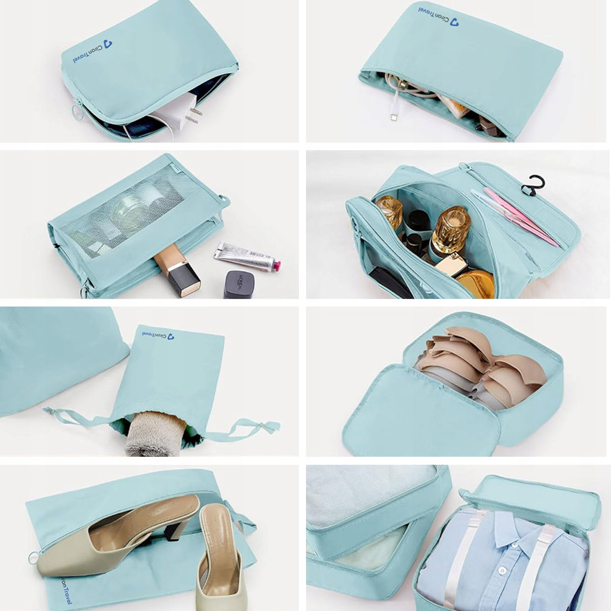 SET OF TRAVEL ORGANIZERS FOR BACKPACK SUITCASE 11 pcs BLUE CIRON Manufacturer code 5908116148867