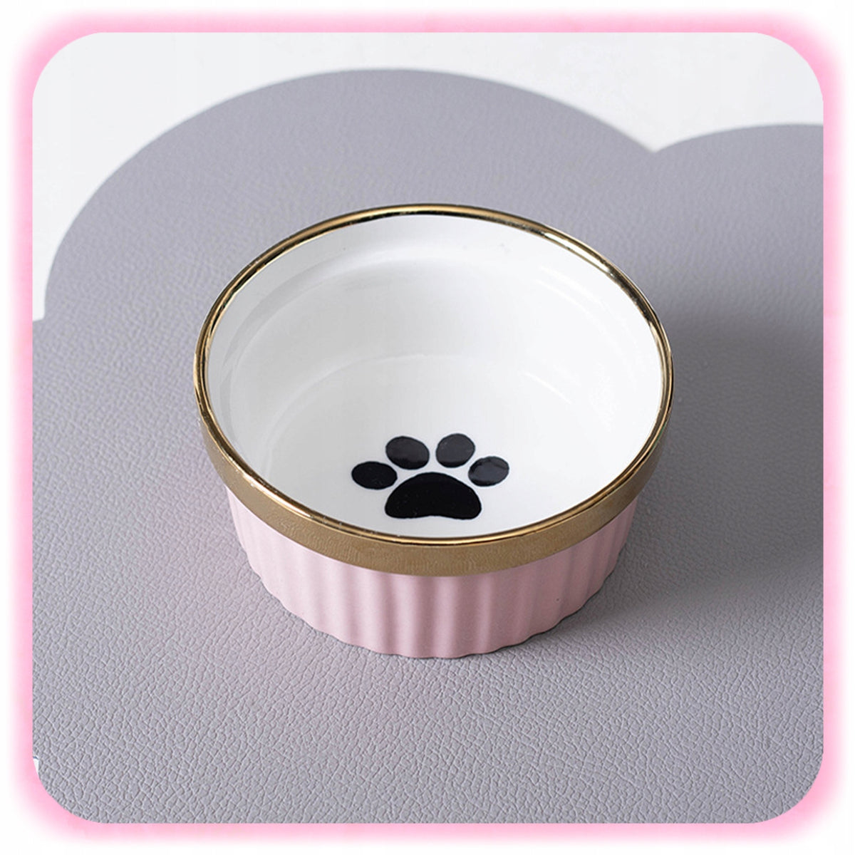 SET OF TWO CERAMIC BOWLS ON DOG CAT STAND DOUBLE BOWL OF ROSES Brand no brand