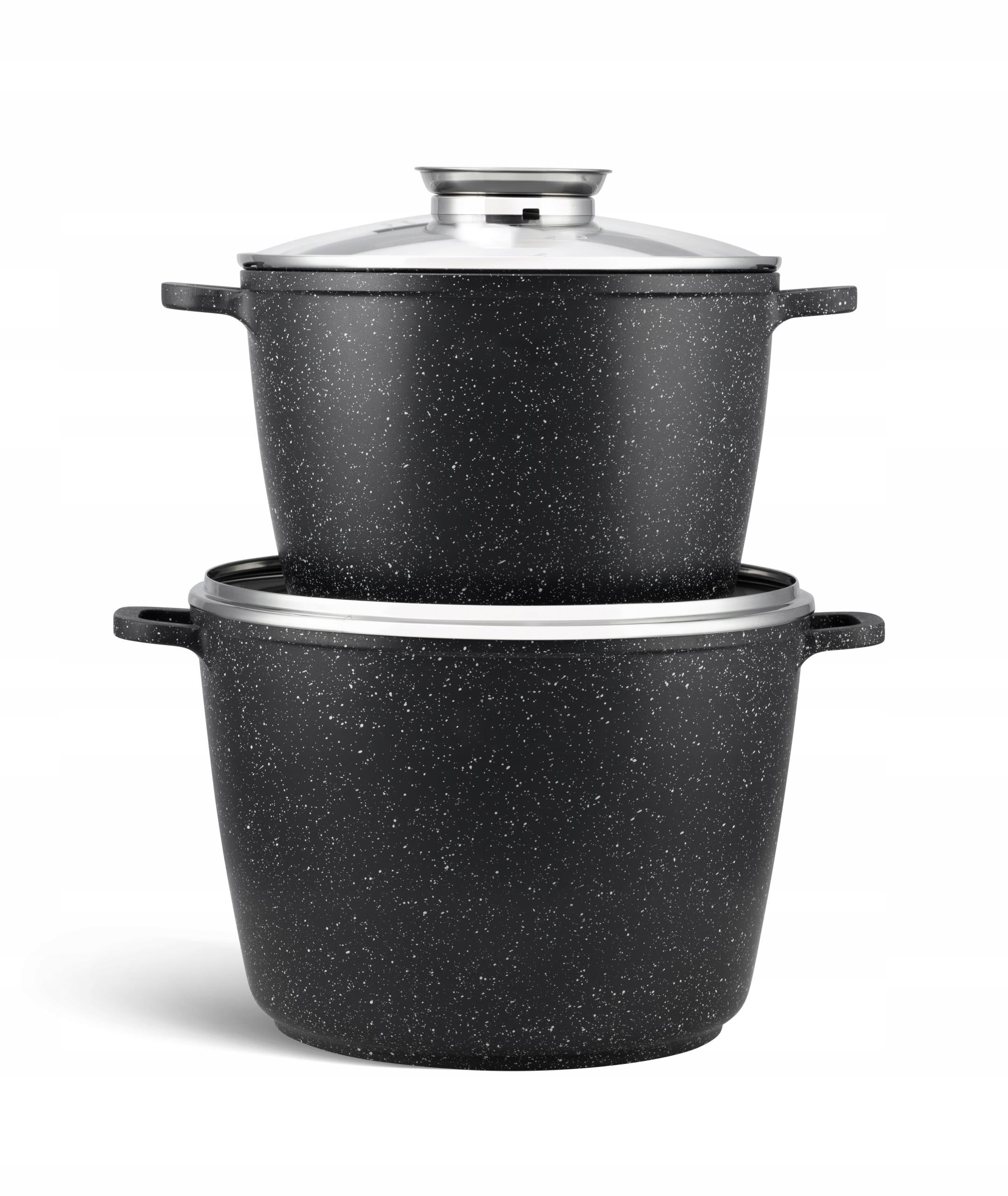 SET OF TWO HIGH POTS MARBLE COATING Gas induction Brand Edenberg