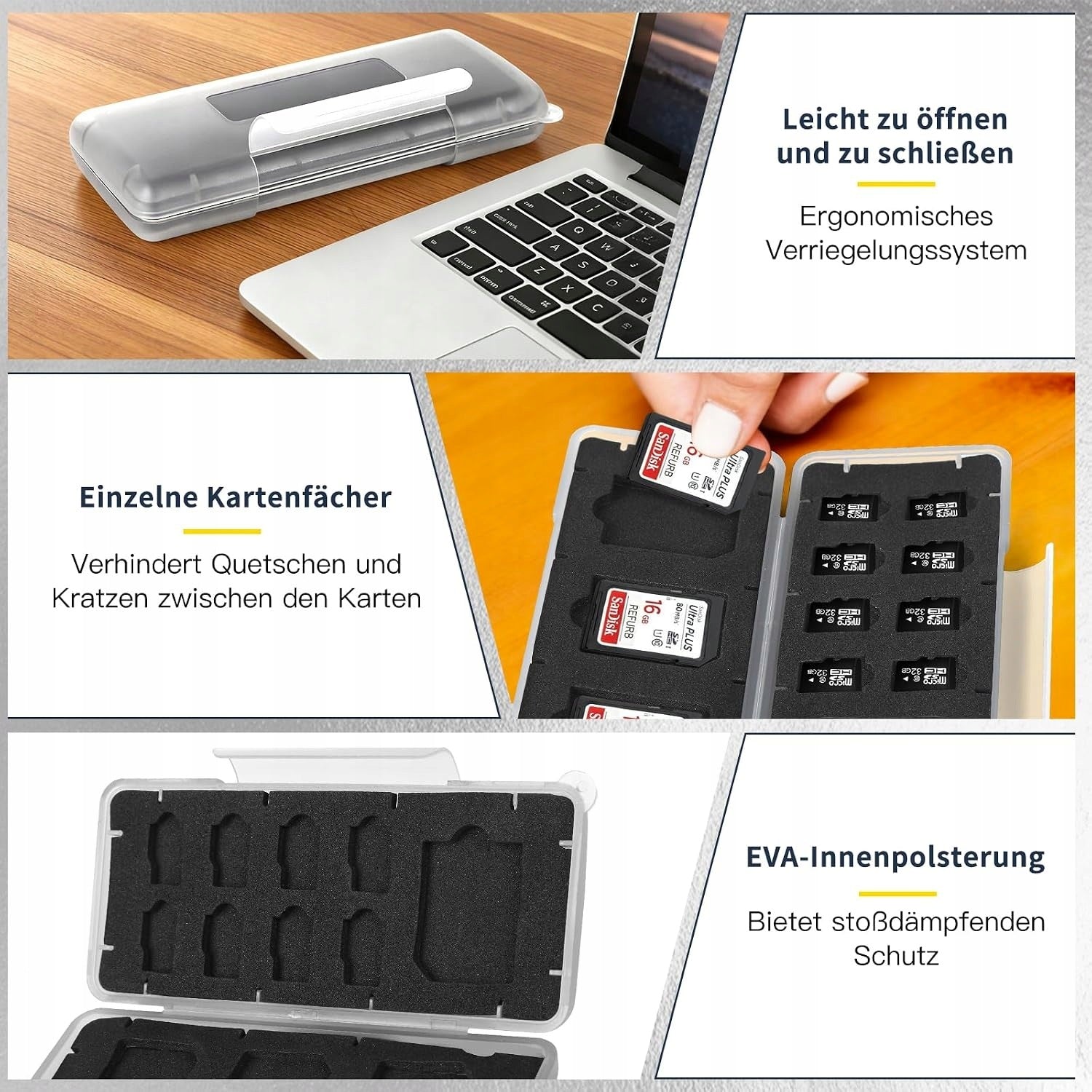 SET OF TWO SD AND MICRO SD CARD CASES WITH ABS PADDING FOR TRAVEL Manufacturer EtuiTab