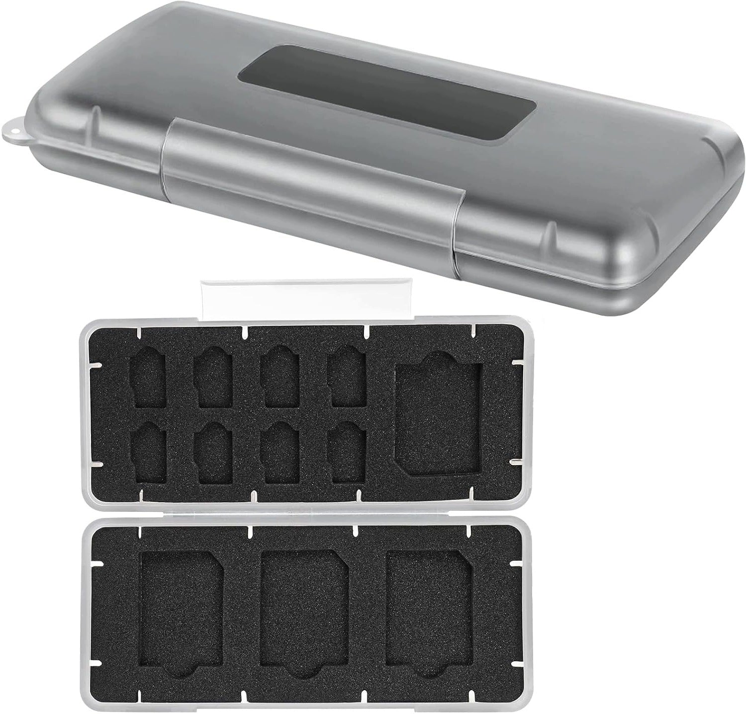 SET OF TWO SD AND MICRO SD CARD CASES WITH ABS PADDING FOR TRAVEL