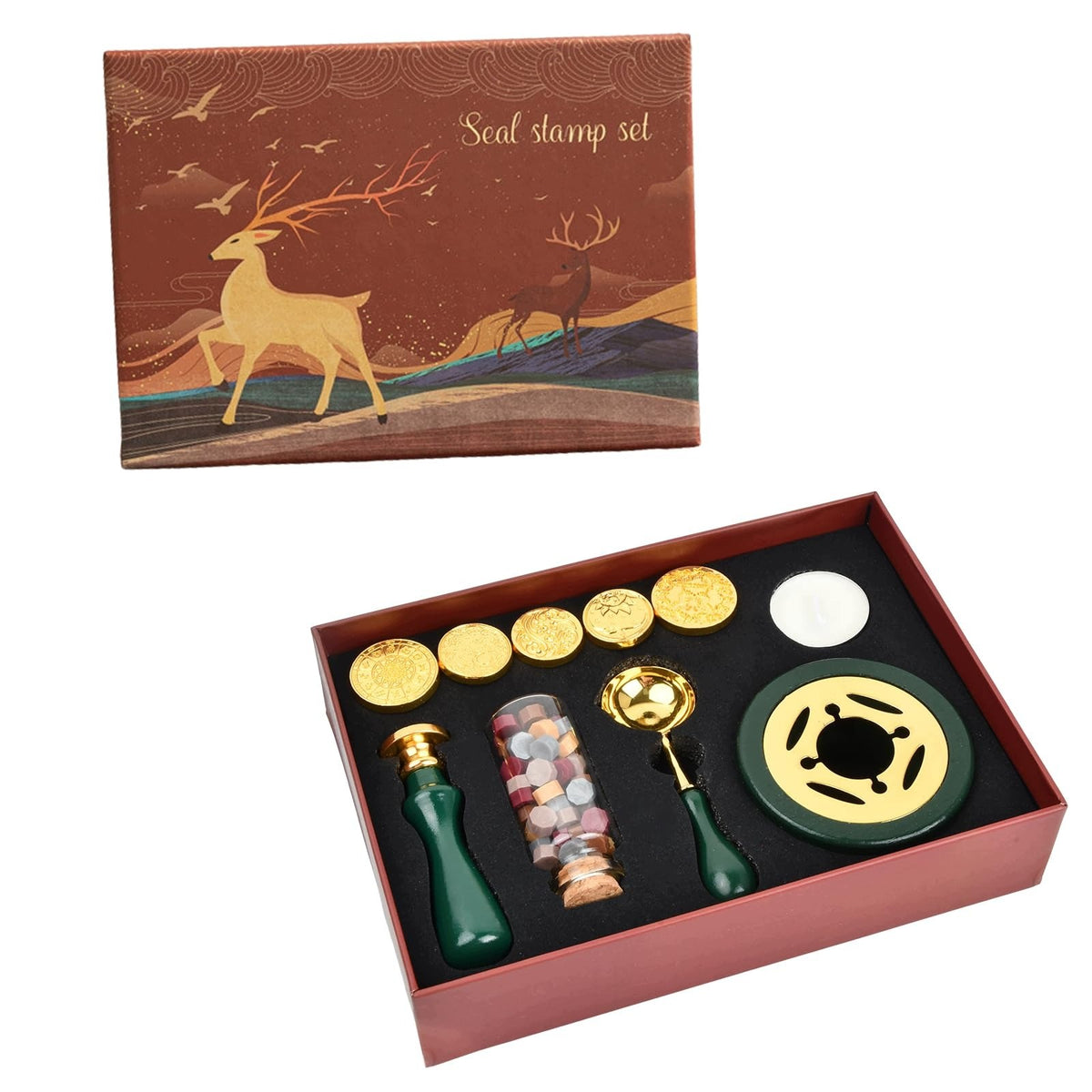 SET OF WAX STAMPS WAX SEAL SEALING WAX FOR HOME