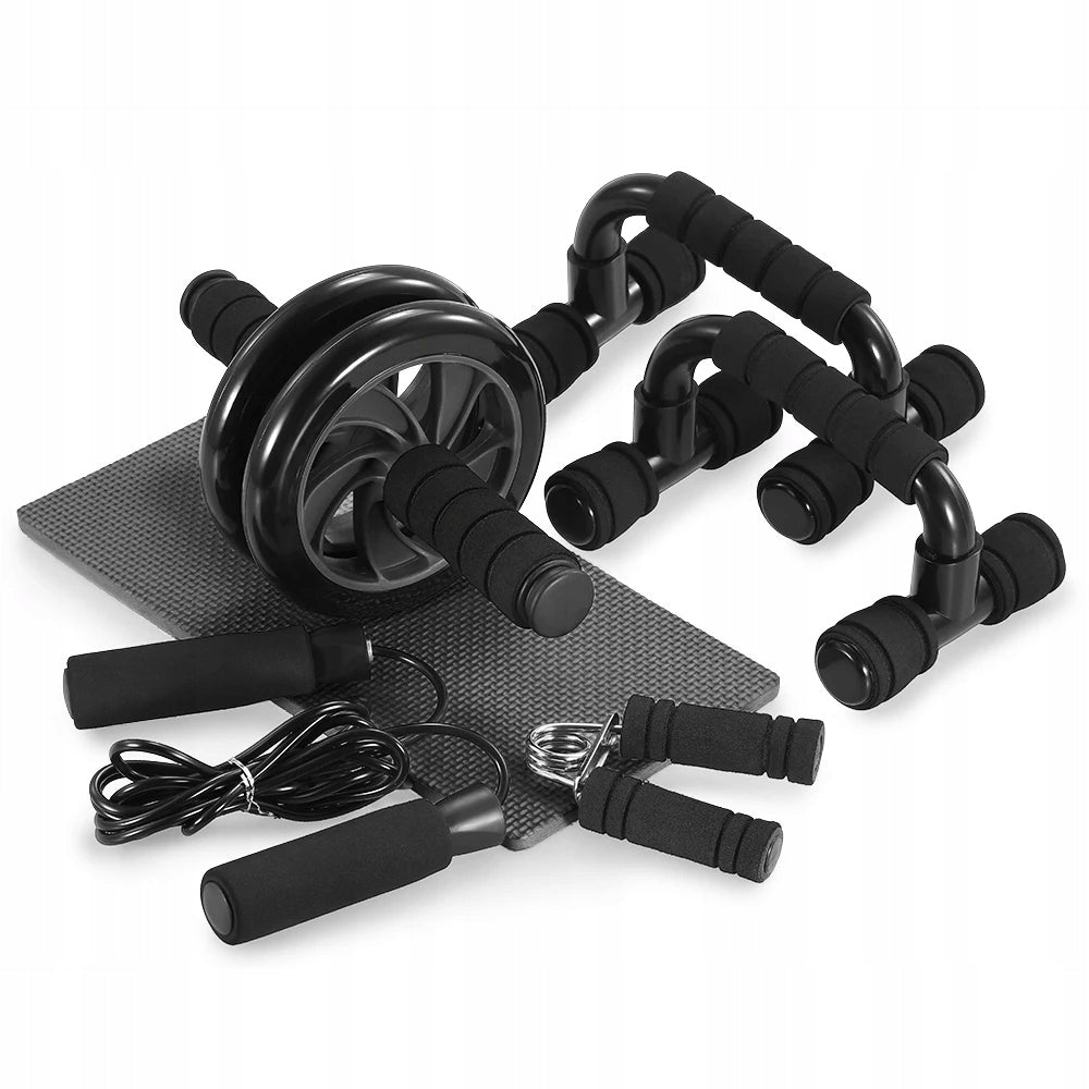 SET OF WHEEL ROLLERS WITH BAR JUMP ROPE MAT FOR EXERCISE TOMSHOO 5IN1