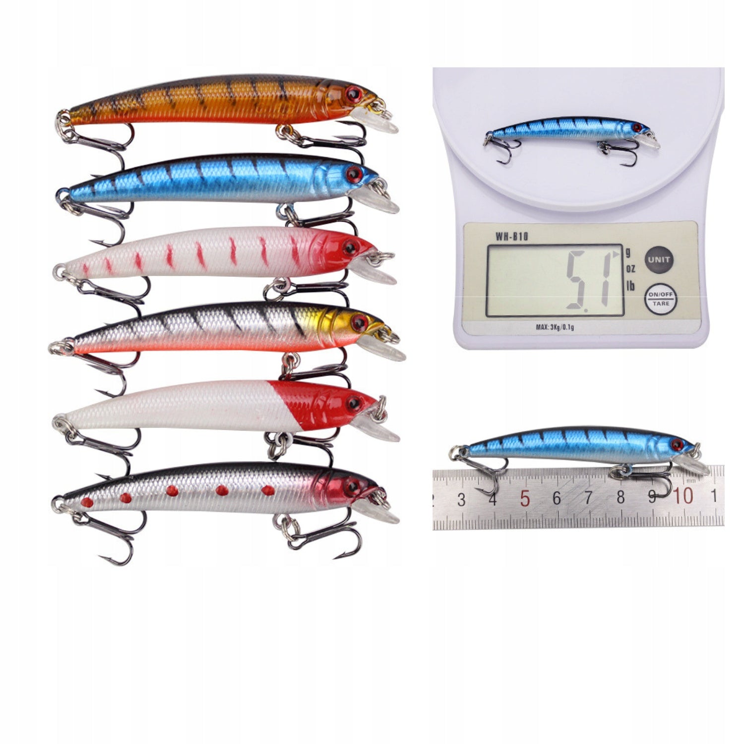 SET OF WOBBLERS 56PCS FOR PIKE ZANDER BAIT PERCH 2-8.5g 3-10cm Number of pieces 56 pcs