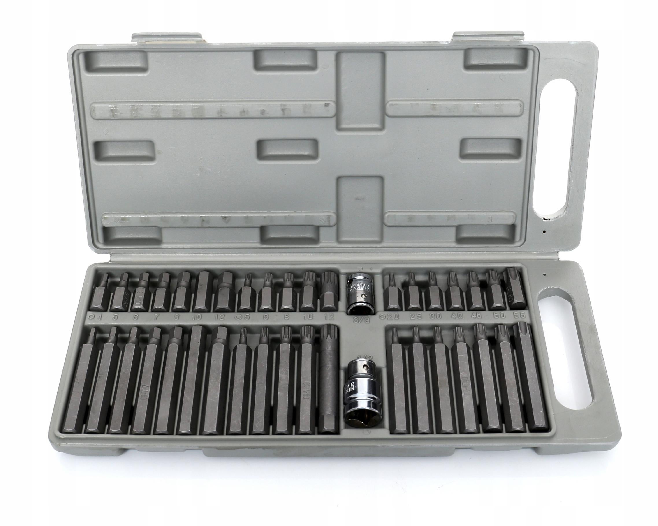 SET OF WRENCH BITS IMBUS SPLINE TORX 40 el BITS SUITCASE+ADAPTERS 1/2, 3/8 Manufacturer code KD10219
