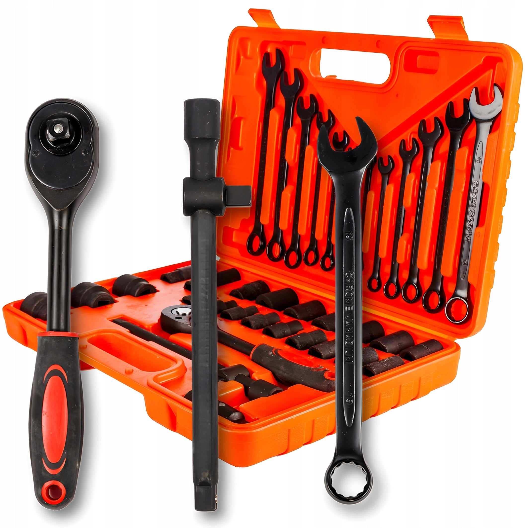 SET OF WRENCH + PNEUMATIC IMPACT CAPS 37 el. 1/2" inch