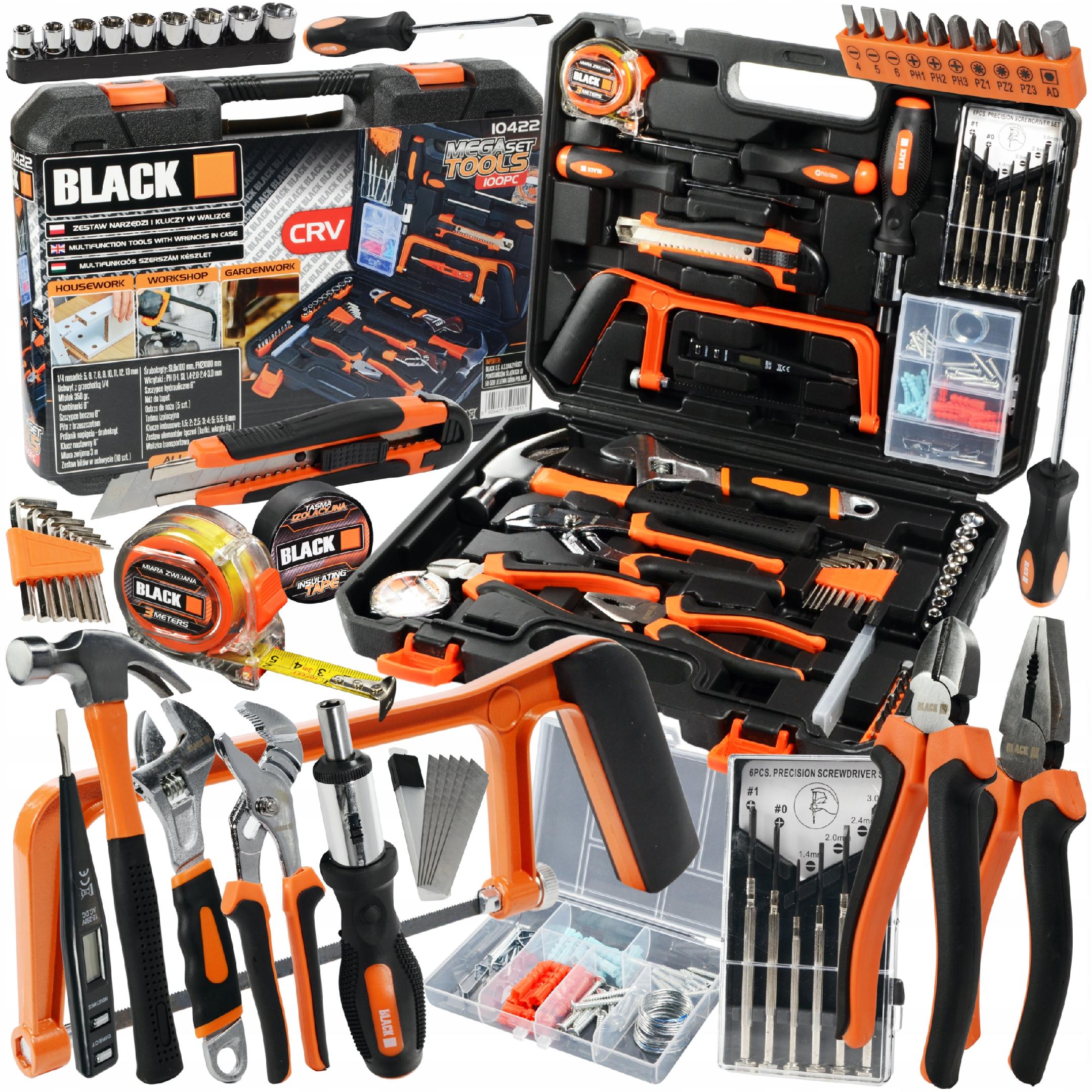 SET OF WRENCH TOOLS CASE SOCKET BITS SCREWDRIVERS IMB 100 EL BLACK TOOLS