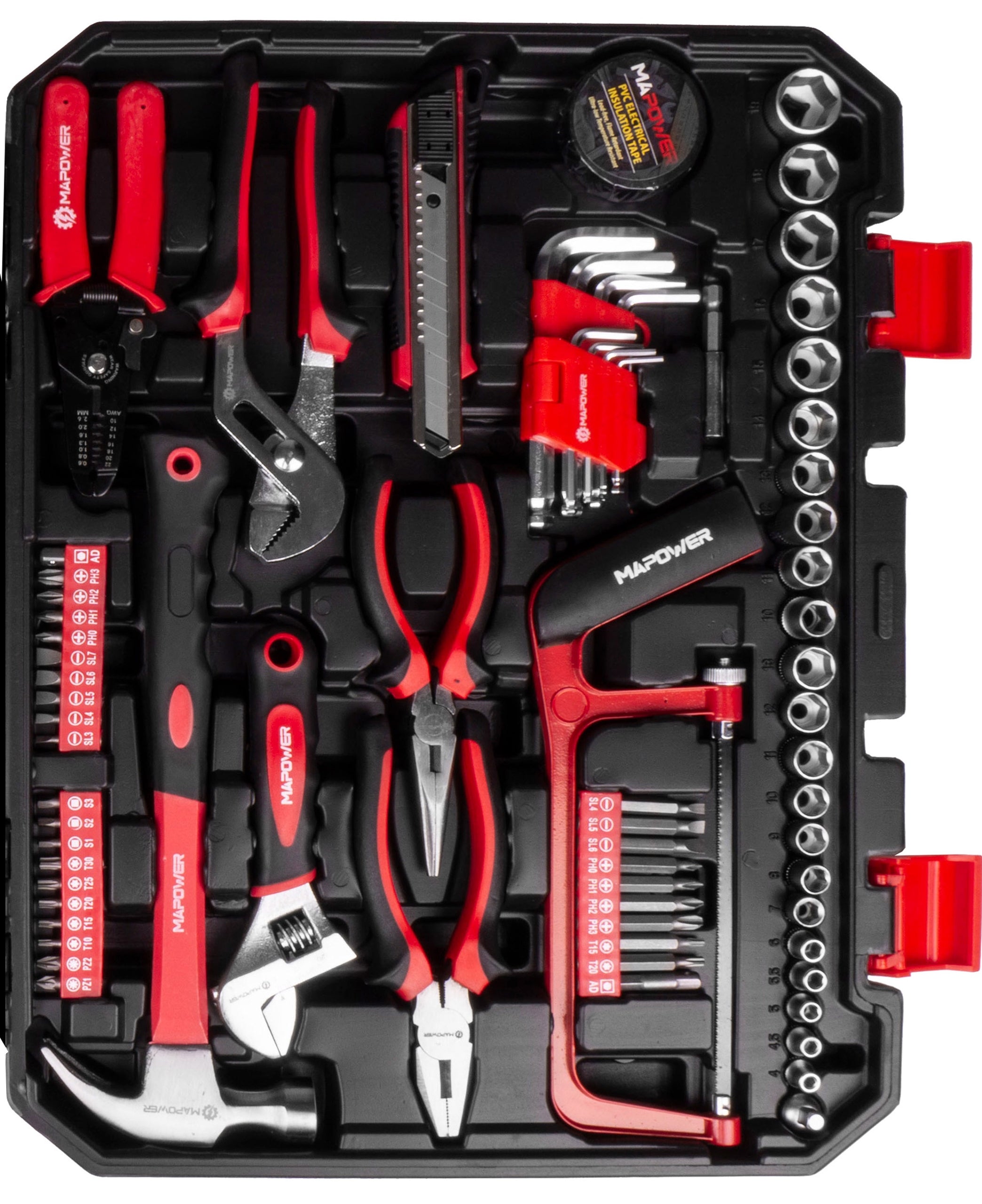 SET OF WRENCH TOOLS TOOL CASE CRV CAPS BITS 168 ELE MAPOWER Customs tariff code 82060000