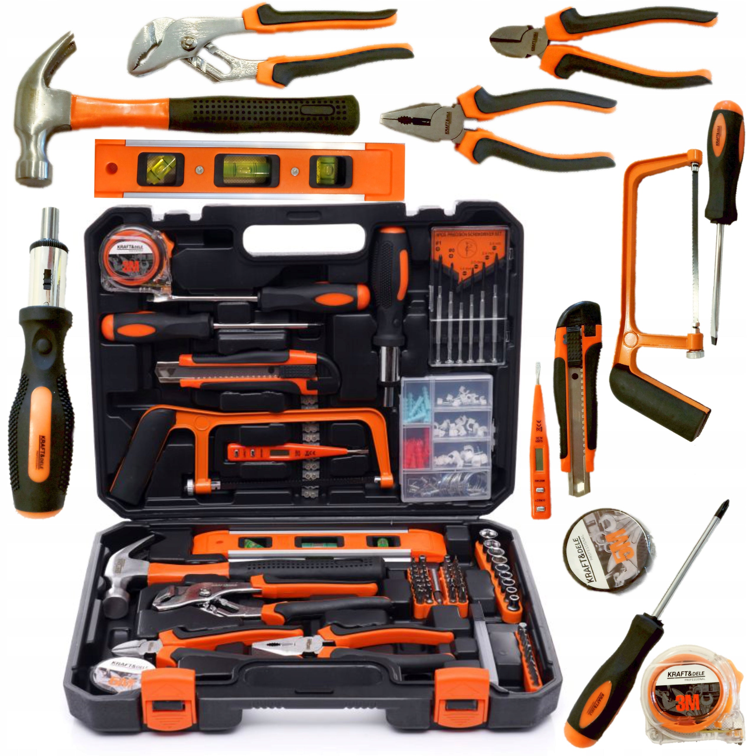SET OF WRENCH TOOLS TOOL CASE WRENCHES BITS SCREWDRIVERS 180EL 10838