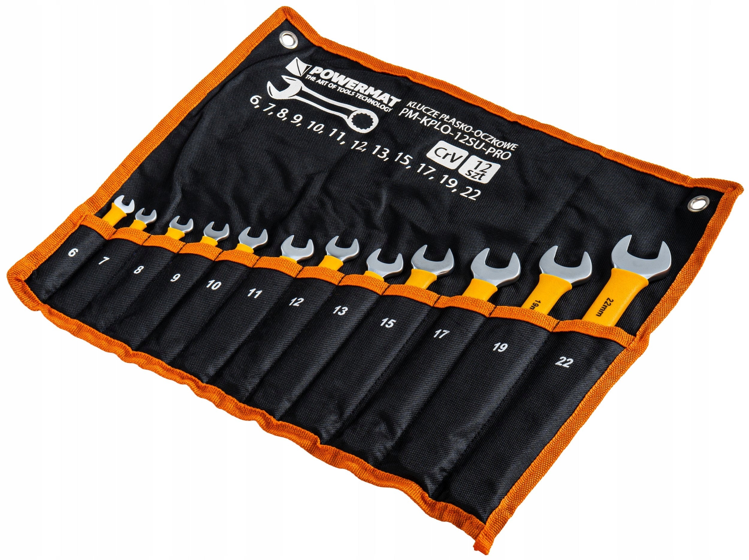 SET OF WRENCHES 12 ELEMENTS 6-22MM CrV IN CASE FOR GARAGE Brand Powermat