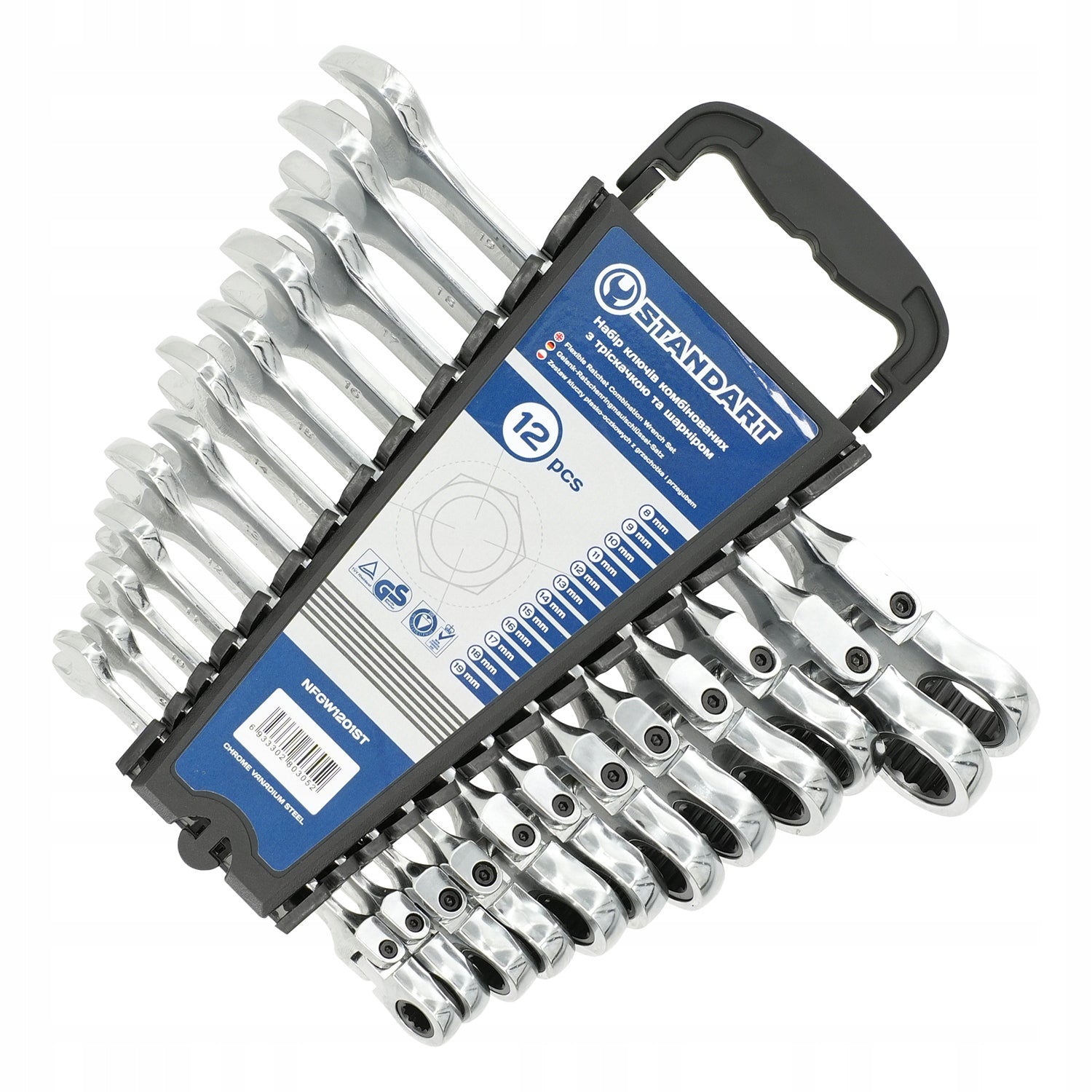 SET OF WRENCHES 8-10 12-19 mm WITH RATCHET AND JOINT BROKEN