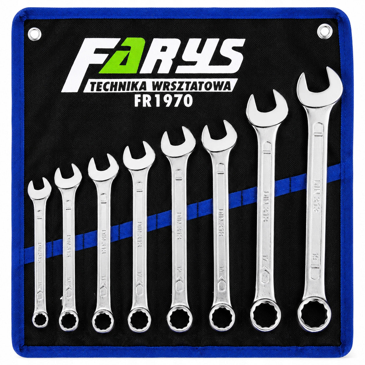 SET OF WRENCHES 8-19MM 8pcs CRV DIN3113 CASE FARYS FR1970