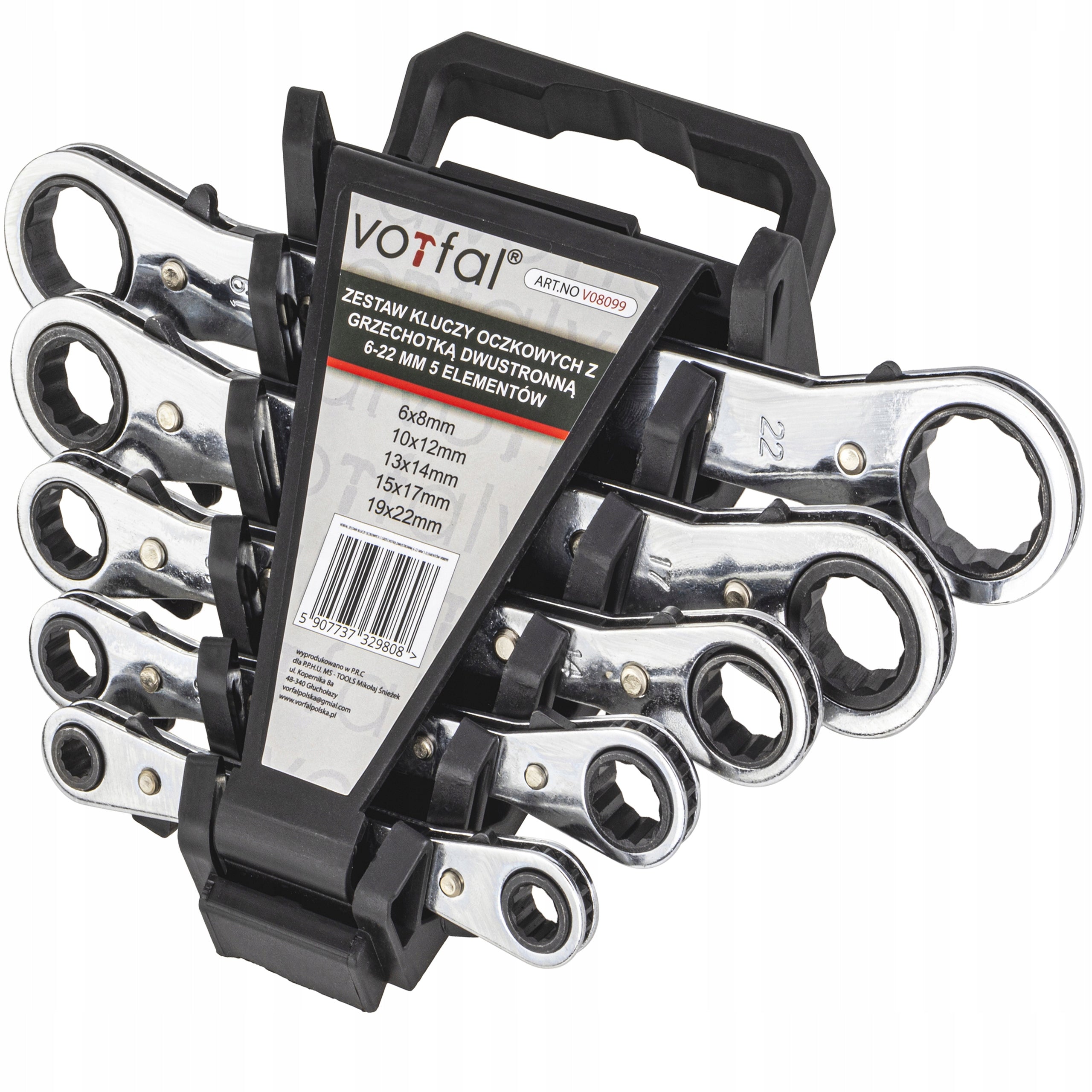 SET OF WRENCHES EYE WRENCHES WITH DOUBLE-SIDED RATCHET 6-22 MM 5 EL