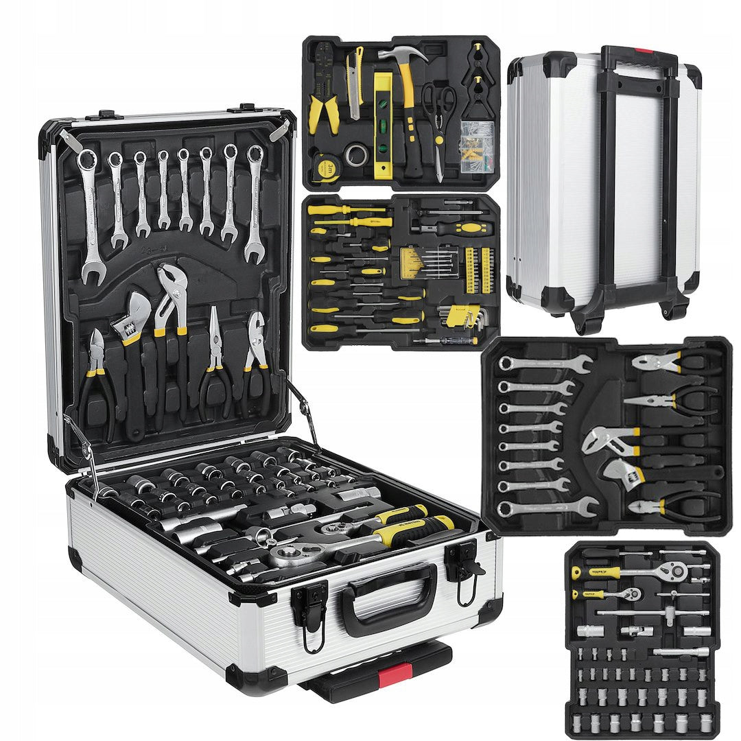 SET OF WRENCHES SOCKET BITS 187EL TOOL CASE ON WHEELS SERVICE