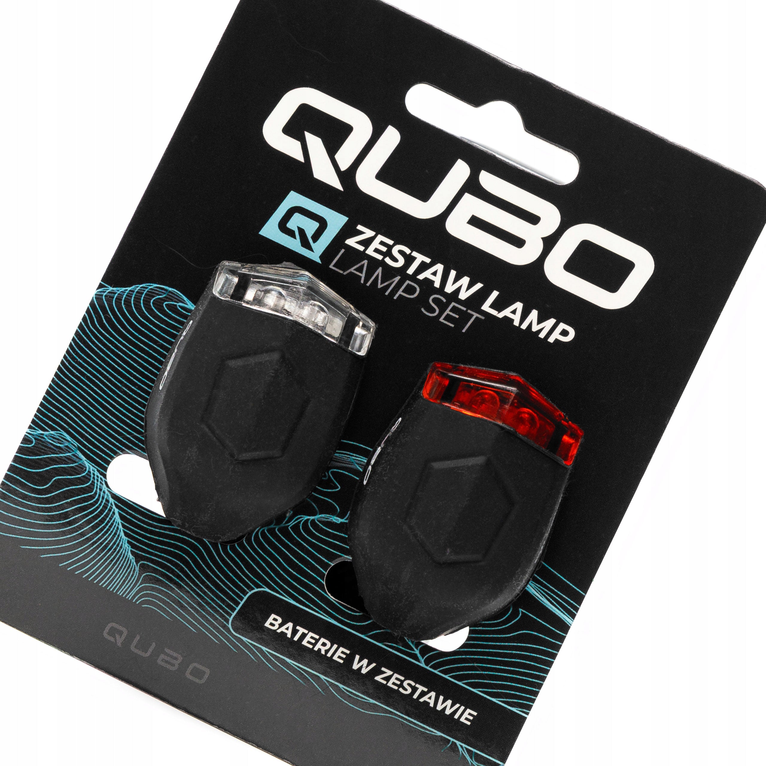 SET OF bicycle lights QUBO 2xLED 3 SILICONE MODES LAMZ001 Brand QUBO