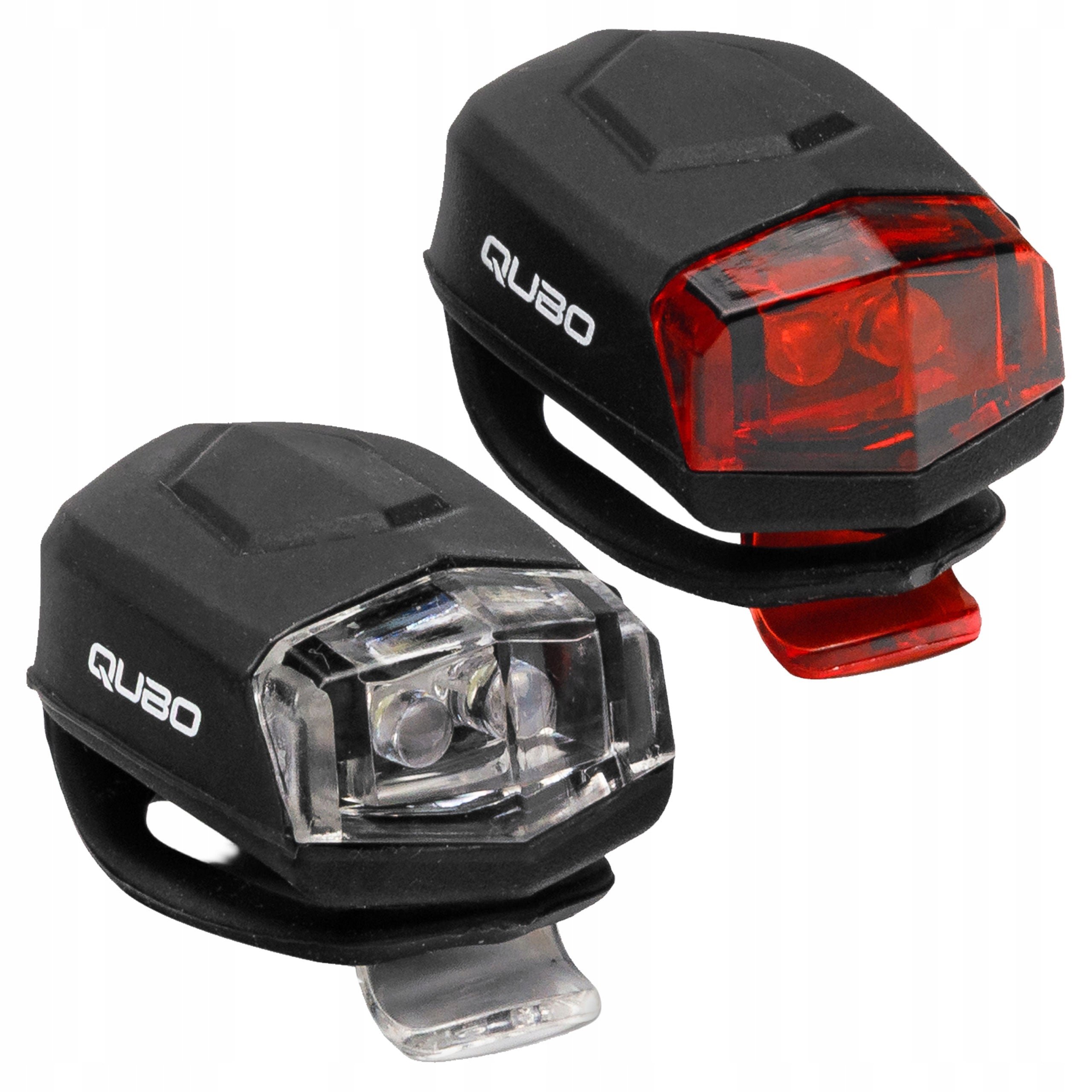 SET OF bicycle lights QUBO 2xLED 3 SILICONE MODES LAMZ001 Manufacturer code LAMZ001