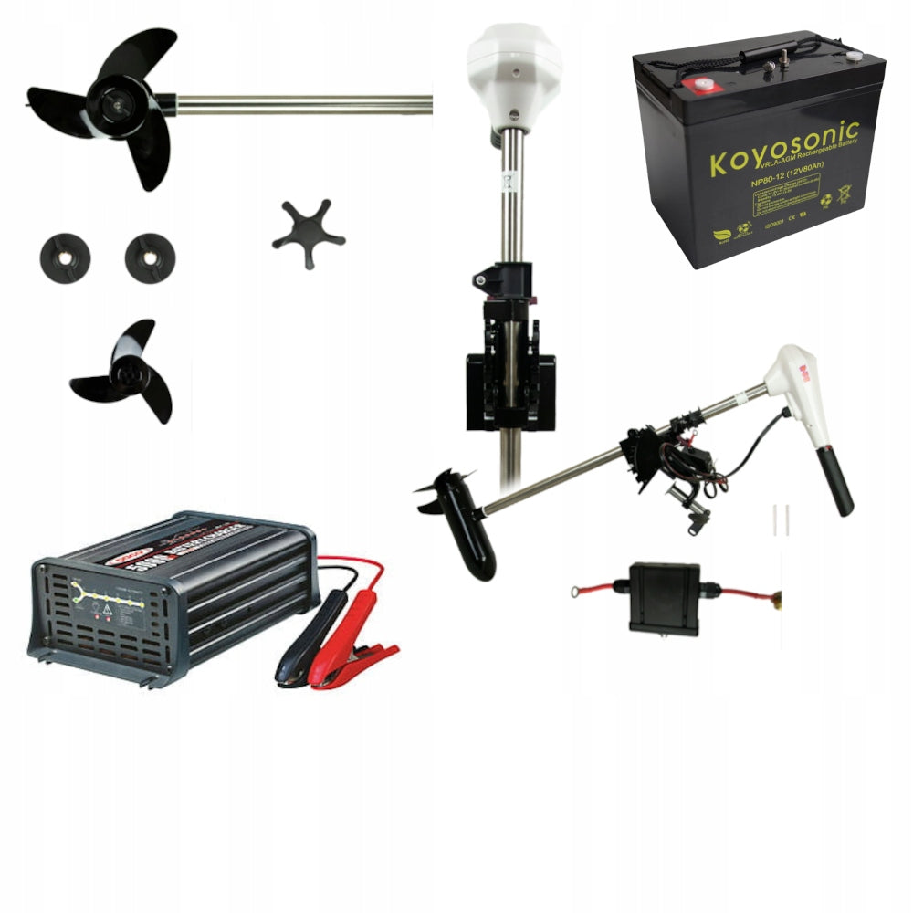 SET OUTBOARD MOTOR HAIBO D44 + Aku Koyosonic NP80 + Charger MBC1205