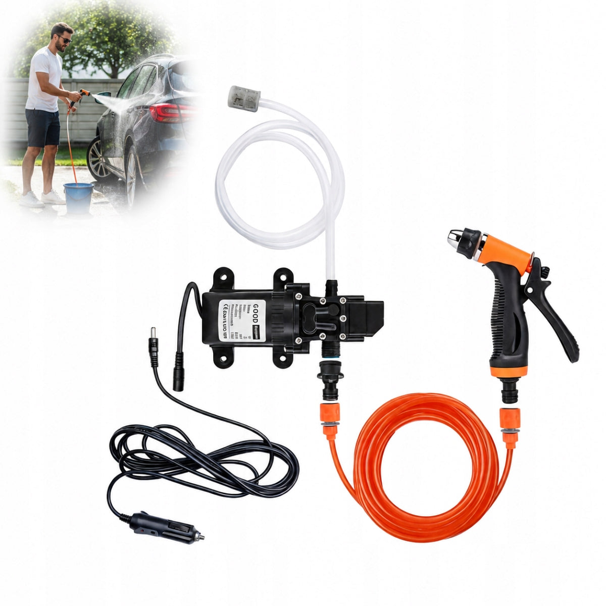 SET PRESSURE WASHER WATER PUMP SELF-PRIMING 12V 100W.
