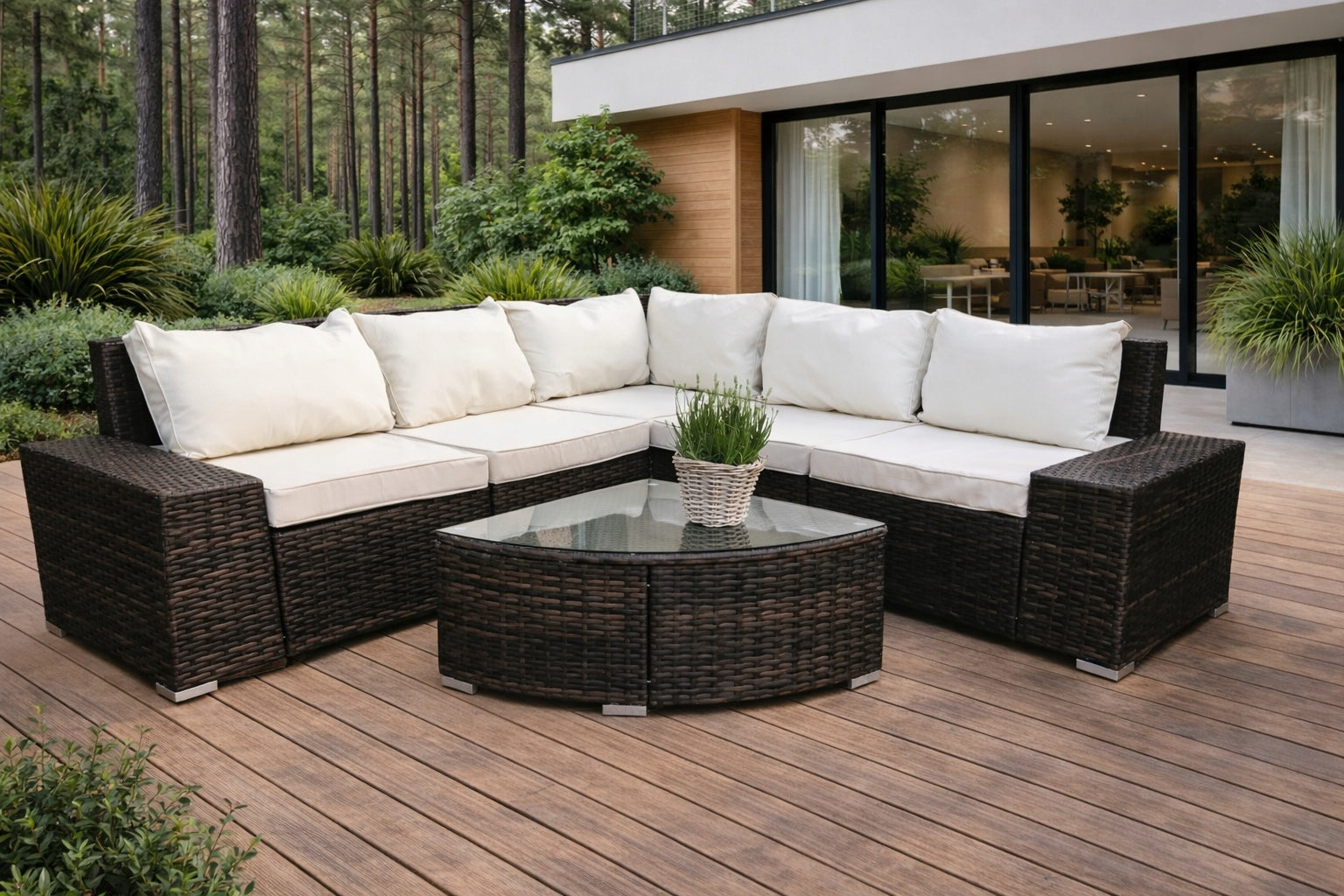 SET RATTAN SOFA TABLE RATTAN 5 PEOPLE BROWN Manufacturer Sunte
