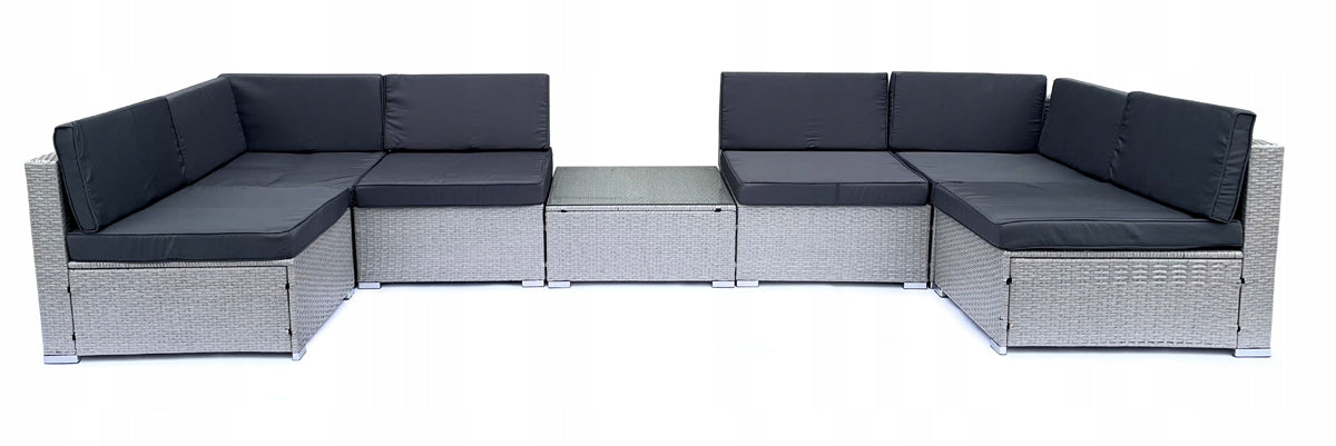 SET RATTAN SOFA TABLE RATTAN 6 PEOPLE HORSESHOE CORNER Main material synthetic rattan