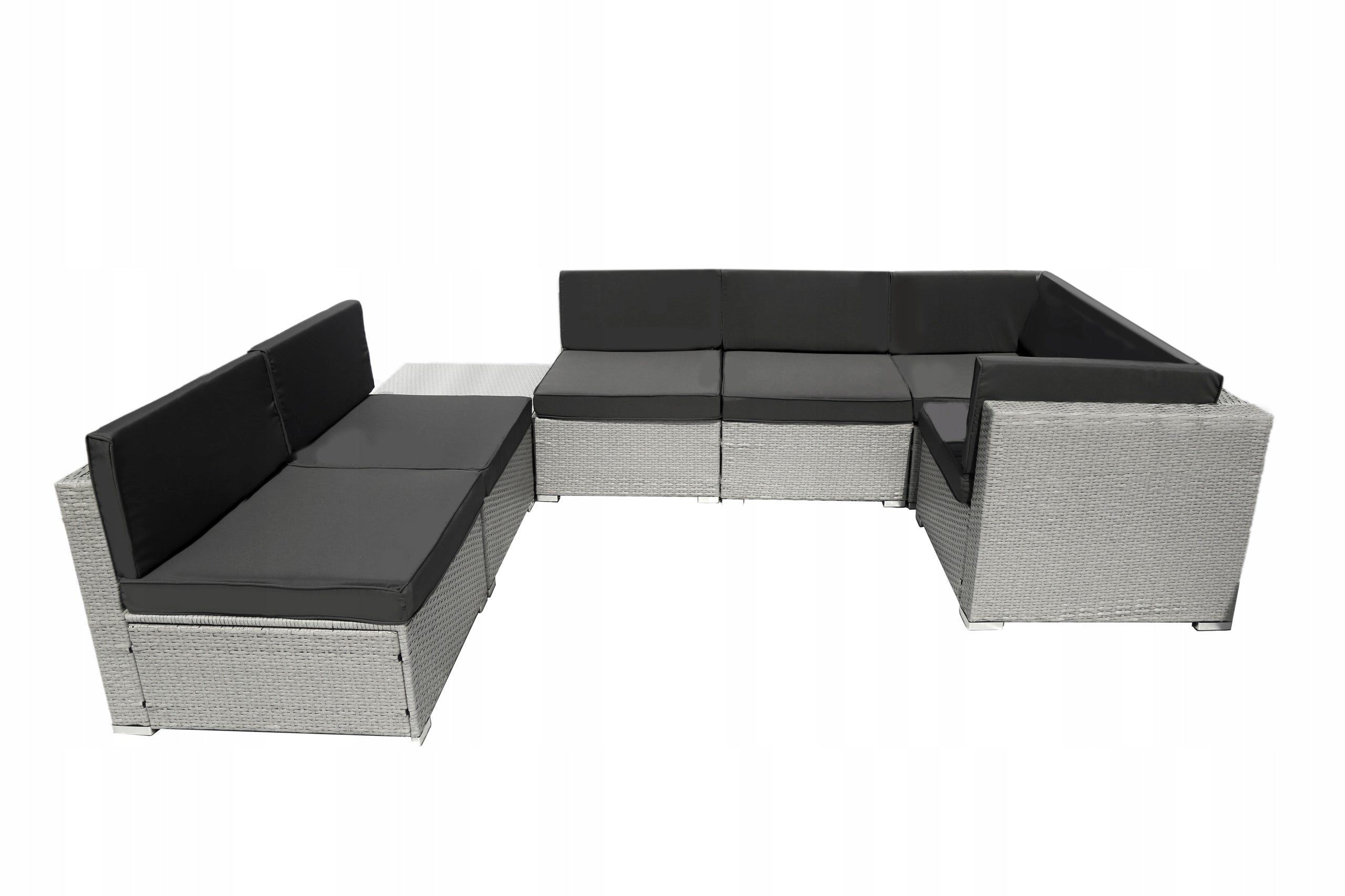 SET RATTAN SOFA TABLE RATTAN 6 PEOPLE HORSESHOE CORNER Number of items in the set 7