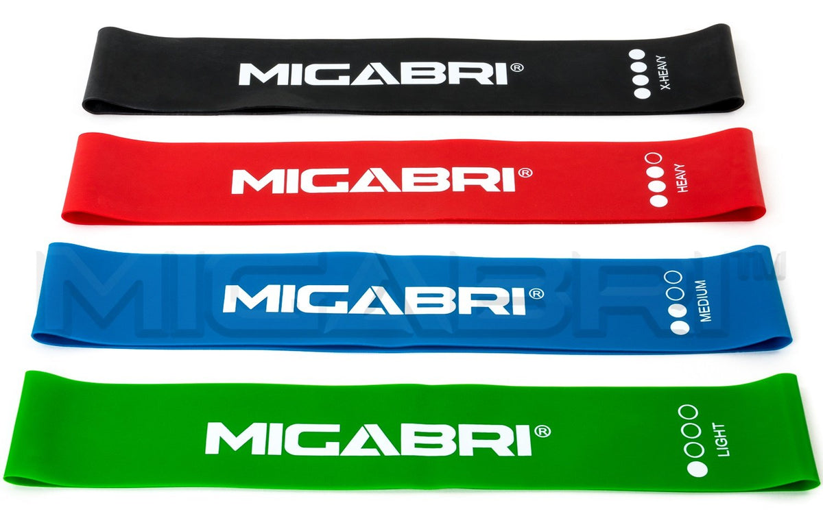 SET RESISTANCE TAPE MIGABRI RESISTANCE BANDS FOR RUBBER PIGS 4 PCS Packaging status original